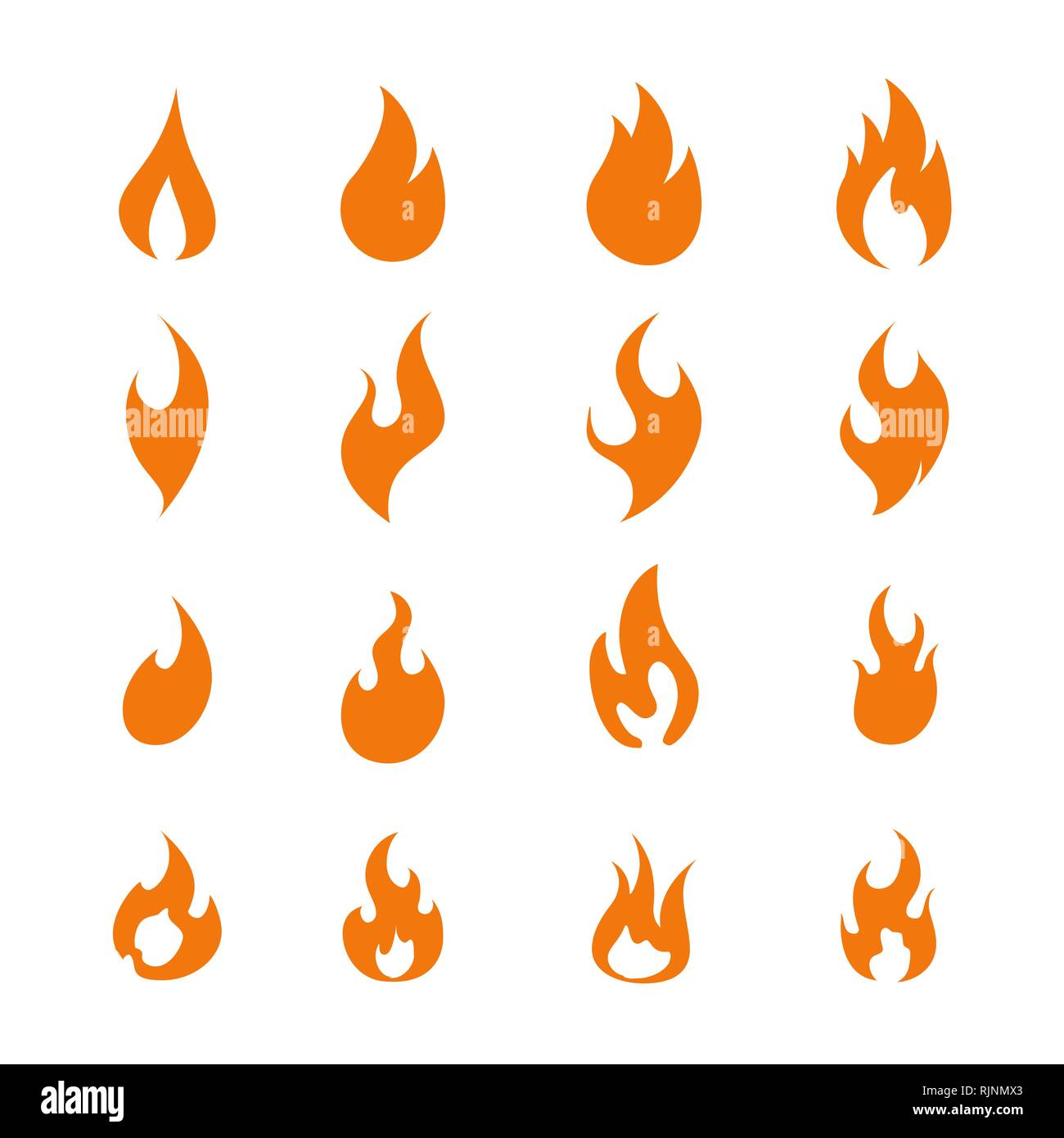 Logo feu flamme icon set de 16 ans Illustration de Vecteur