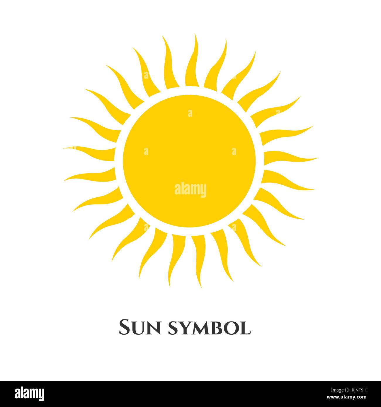 Symbole icône soleil manuscrite. Pour la conception d'illustration vectorielle Illustration de Vecteur