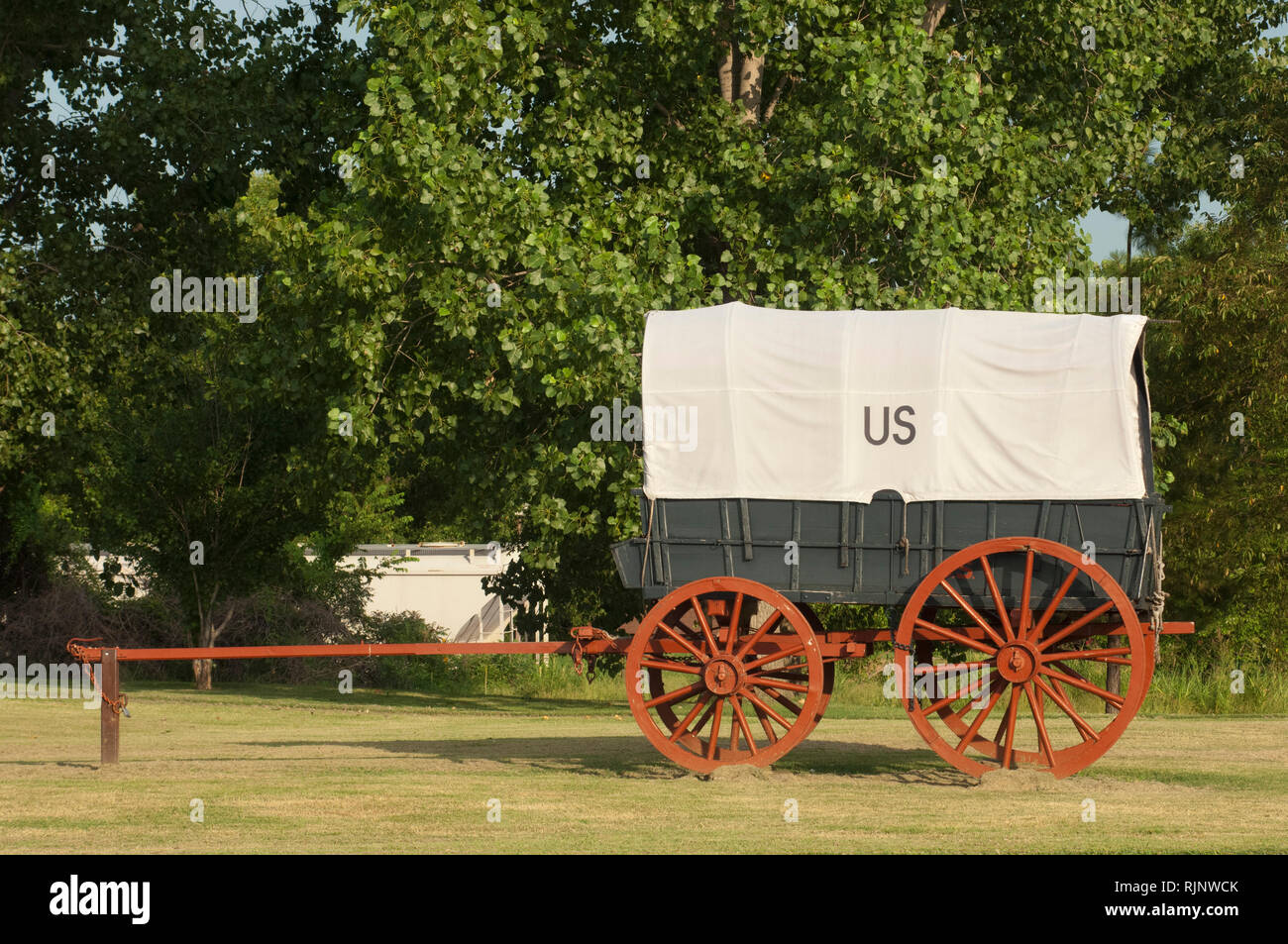 Chariot d'approvisionnement de l'armée, Lieu historique national de Fort Smith, Arkansas. Photographie numérique Banque D'Images