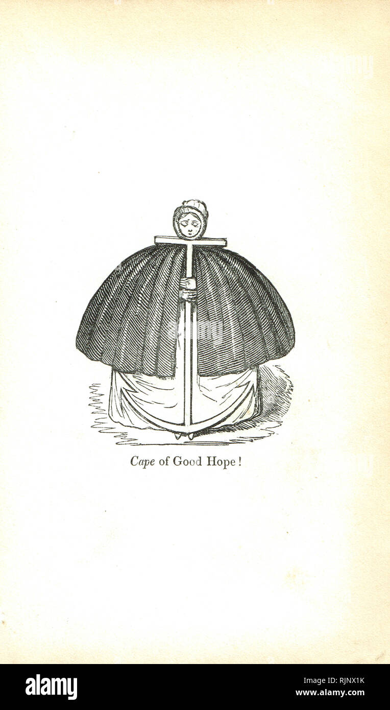 Cap de Bonne Espérance. L'humour de la bande dessinée de style géorgien offre, ou Ladies' mélange de gaieté littéraire de 1834 Banque D'Images