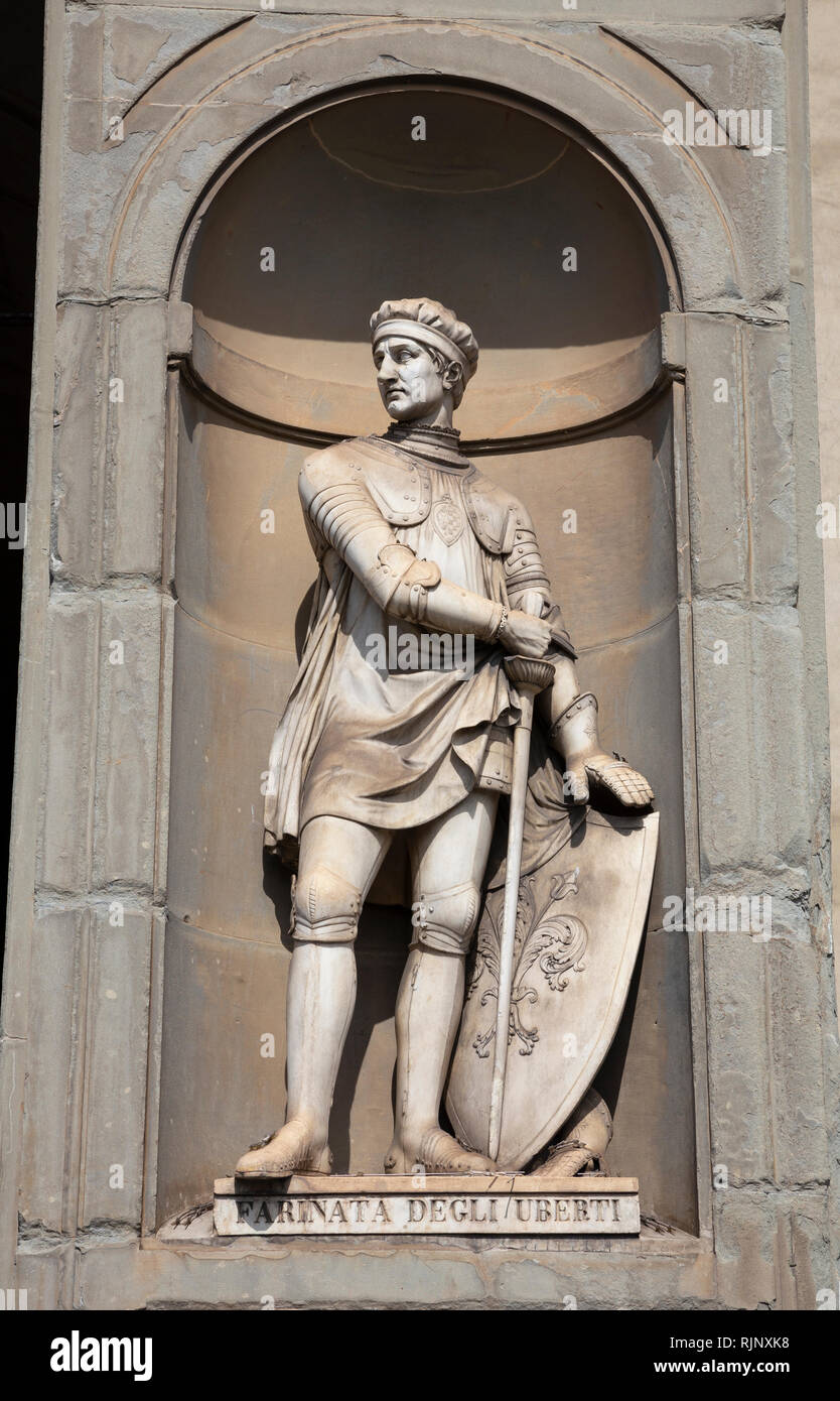 Statue de Farinata degli Uberti dans la galerie des Offices à Florence, Italie Banque D'Images