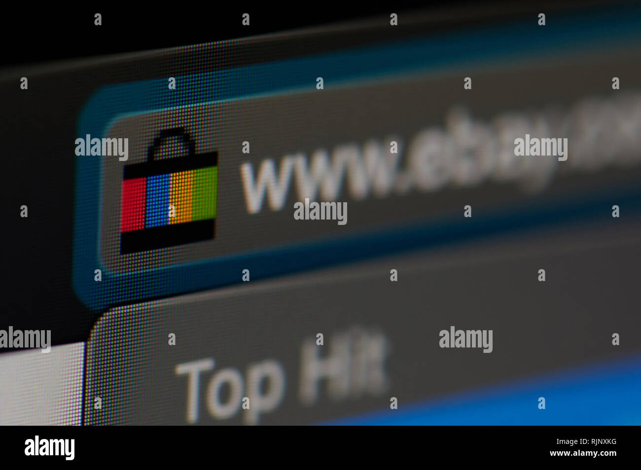 New York, USA - 6 février 2019 : l'icône Ebay sur la page web officielle sur l'écran de l'appareil pixelisées vue rapprochée Banque D'Images