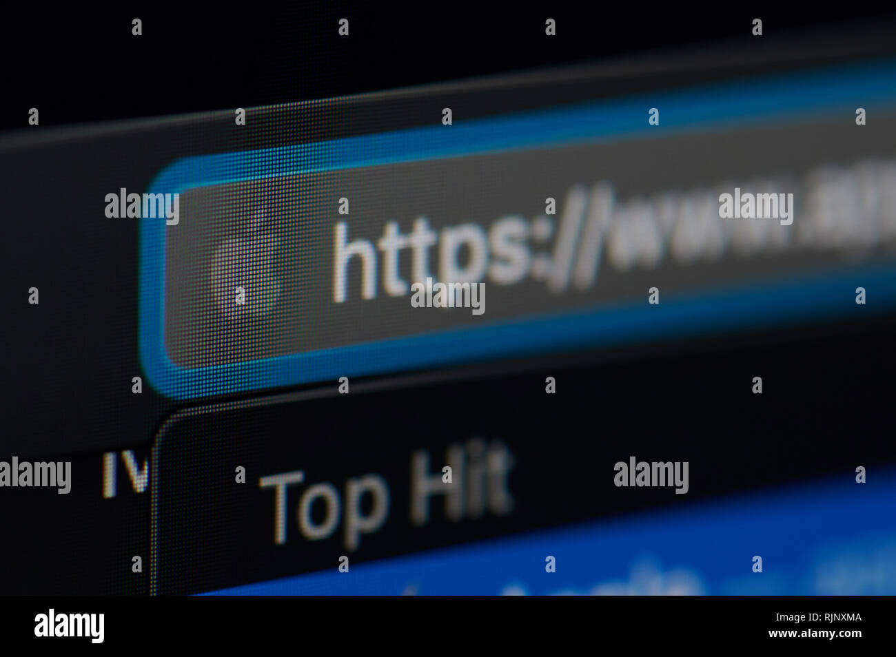 New York, USA - 6 février 2019 : icône Apple sur les page web sur l'écran de l'appareil pixelisées vue rapprochée Banque D'Images