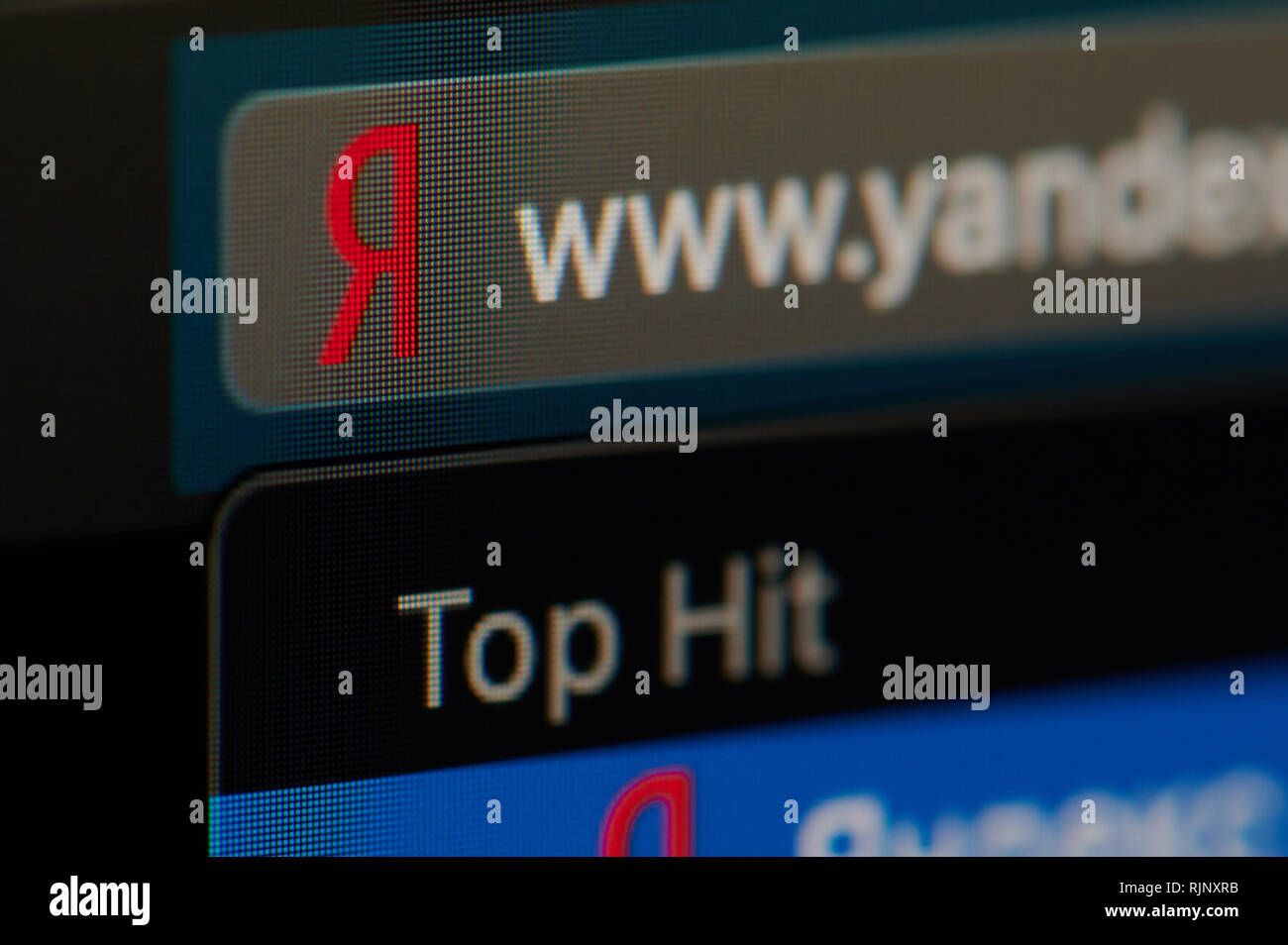 New York, USA - 6 février 2019 : Yandex icône sur la page web officielle sur l'écran de l'appareil pixelisées vue rapprochée Banque D'Images