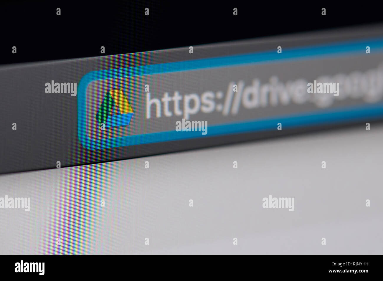 New York, USA - 6 février 2019 : Google l'icône du disque dur sur le site officiel sur l'écran de l'appareil pixelisées vue rapprochée Banque D'Images