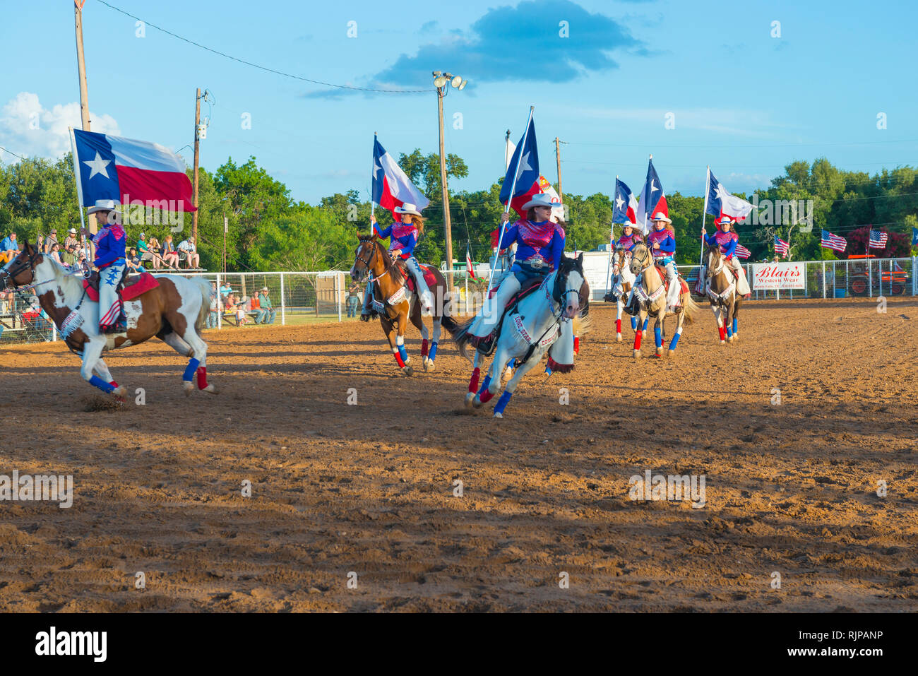 Lone Star Texas Cowgirls pour vos réceptions une foule Pro Rodeo Banque D'Images