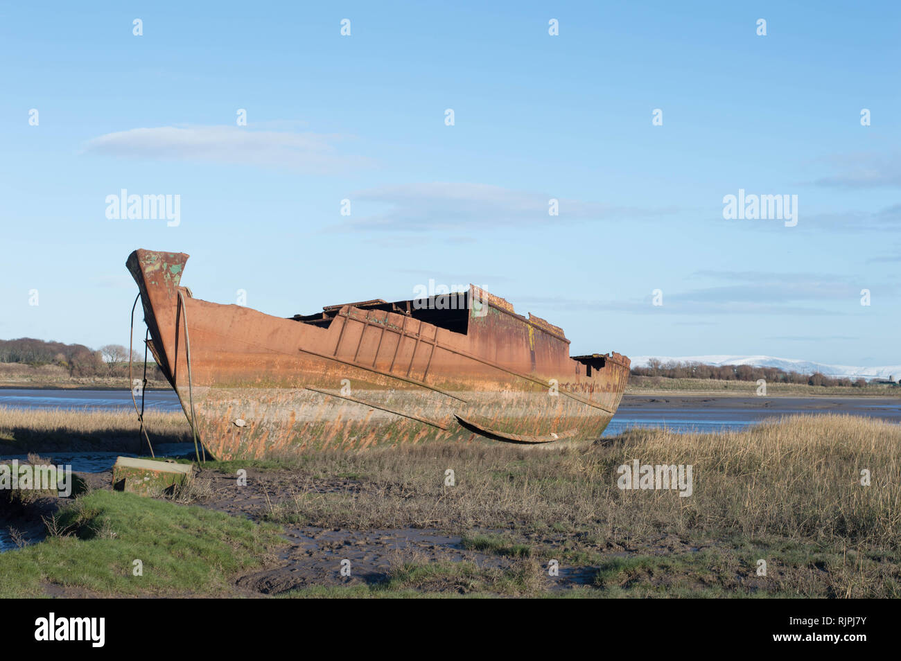 Rusty old naufrage en 5000, Lancashire UK Banque D'Images