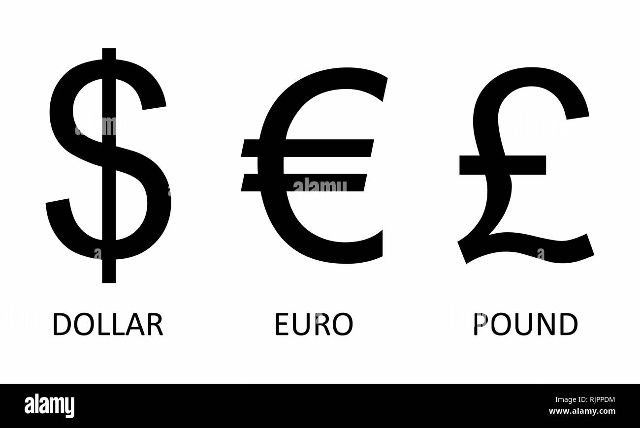 Un ensemble de symboles de devises sur fond blanc Illustration de Vecteur
