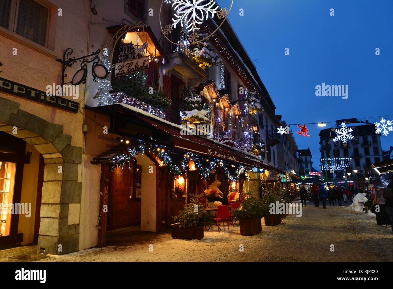 L'aventure et à l'ambiance magique à Chamonix Mont Blanc, France. Banque D'Images