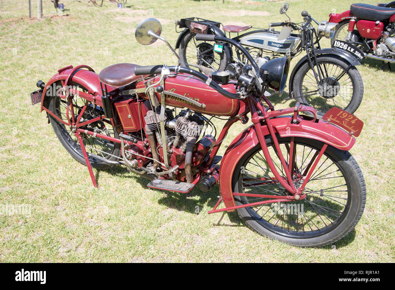 Moto indienne d'époque au Power Rally à Port Milang, Australie méridionale Banque D'Images