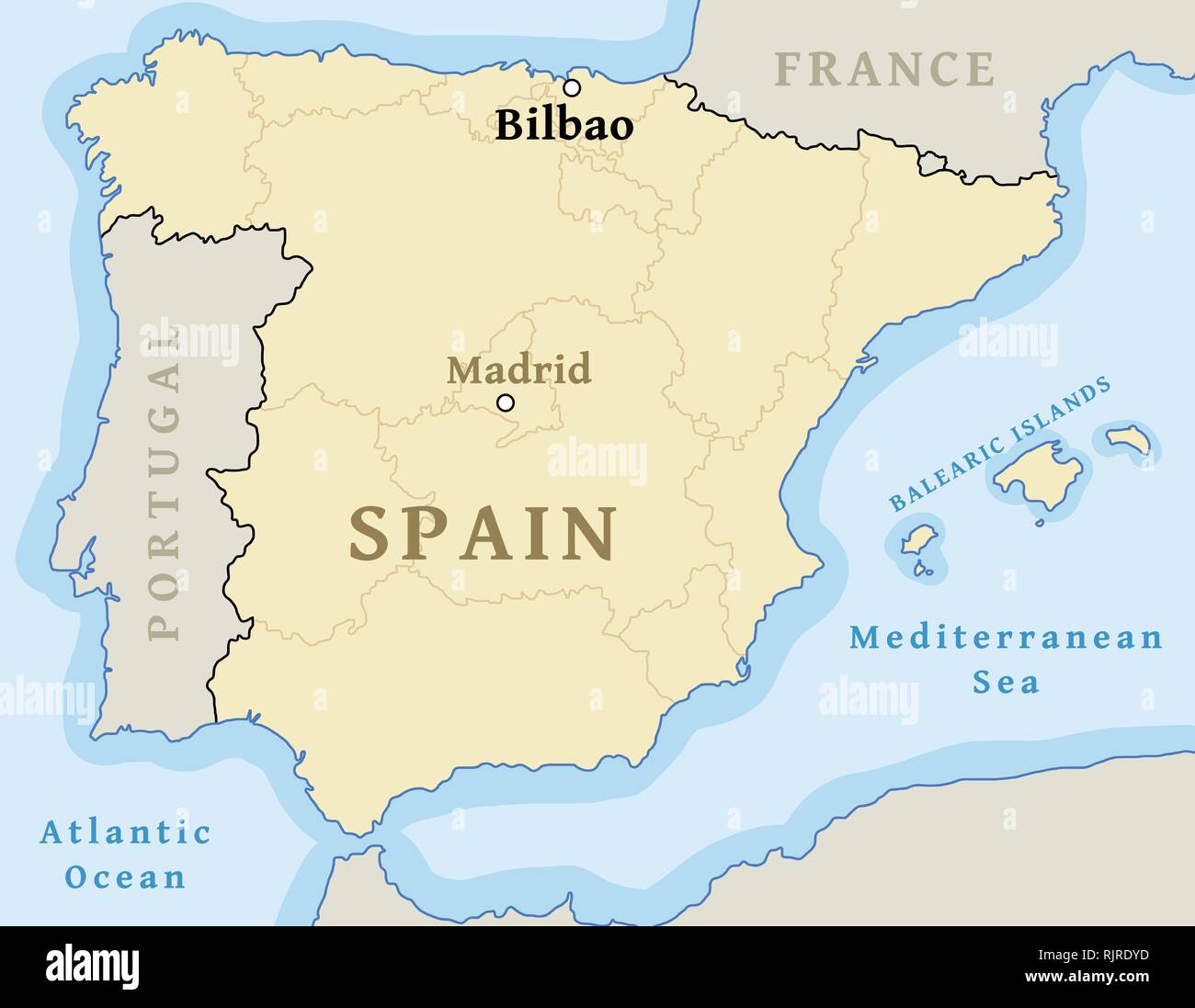 carte espagne bilbao