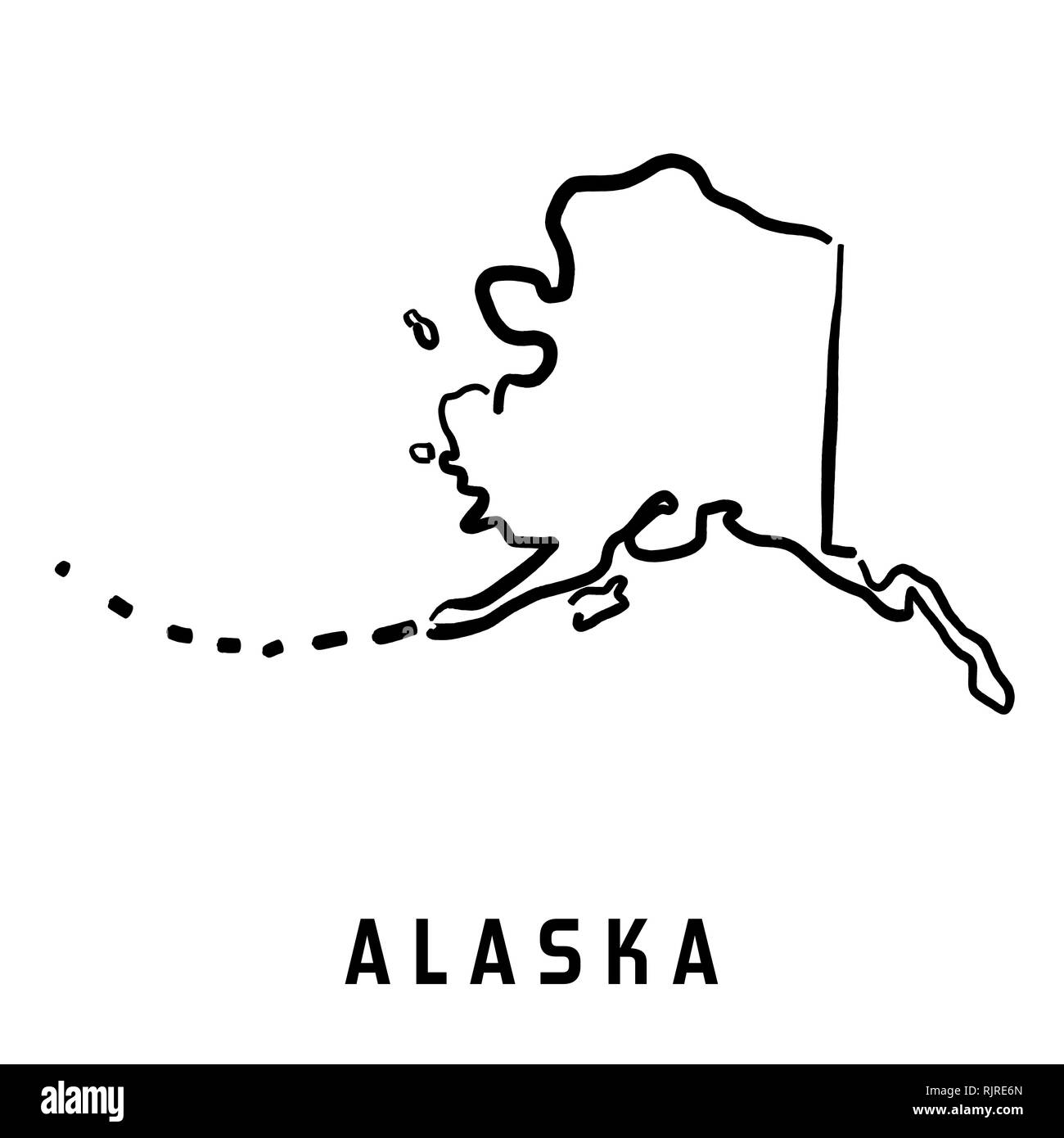 Logo simple de l'Alaska. Carte de l'État - aperçu simplifié de la forme lisse d'État des États-Unis carte vecteur. Illustration de Vecteur