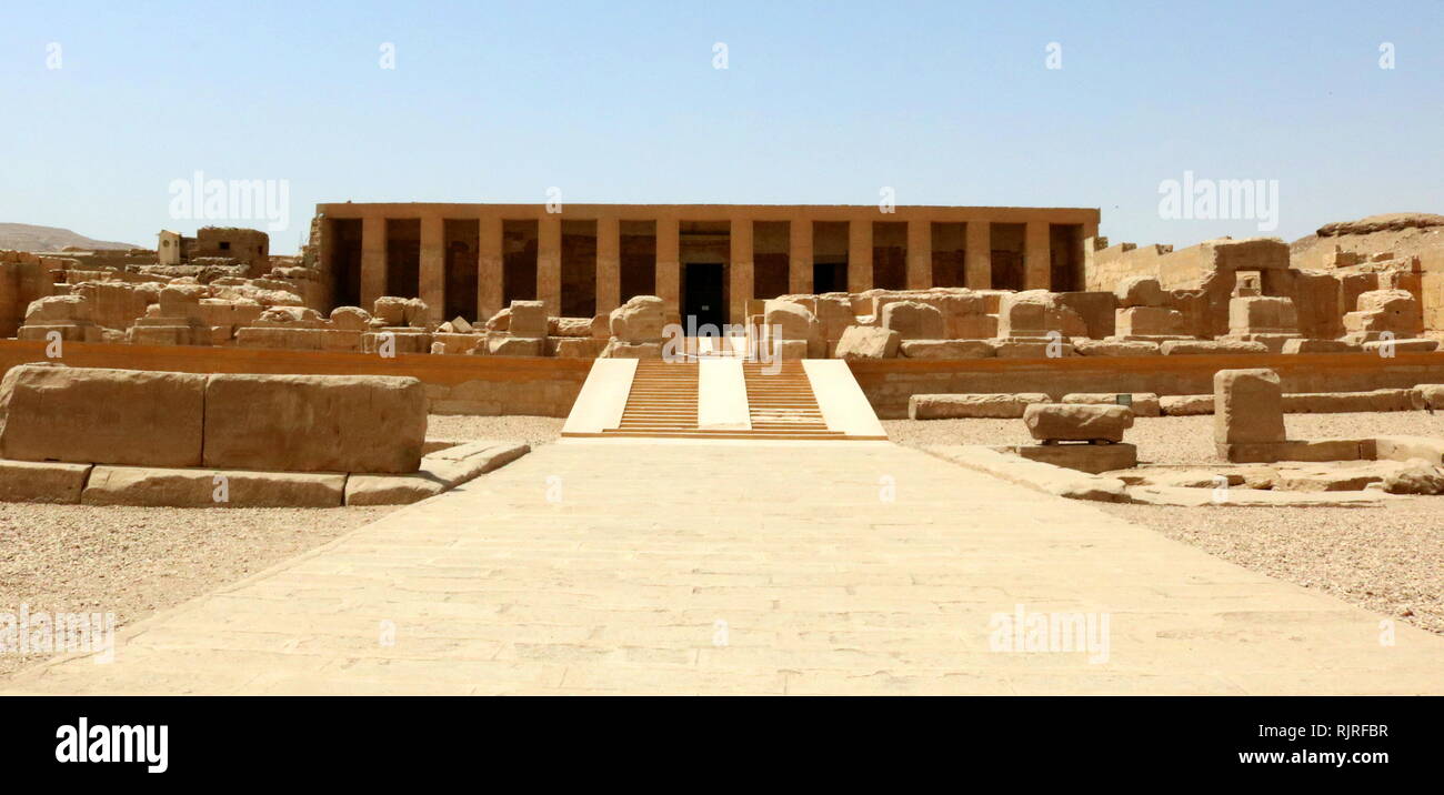Abydos, l'une des plus anciennes villes de l'Égypte ancienne ; temple d'Abydos Banque D'Images