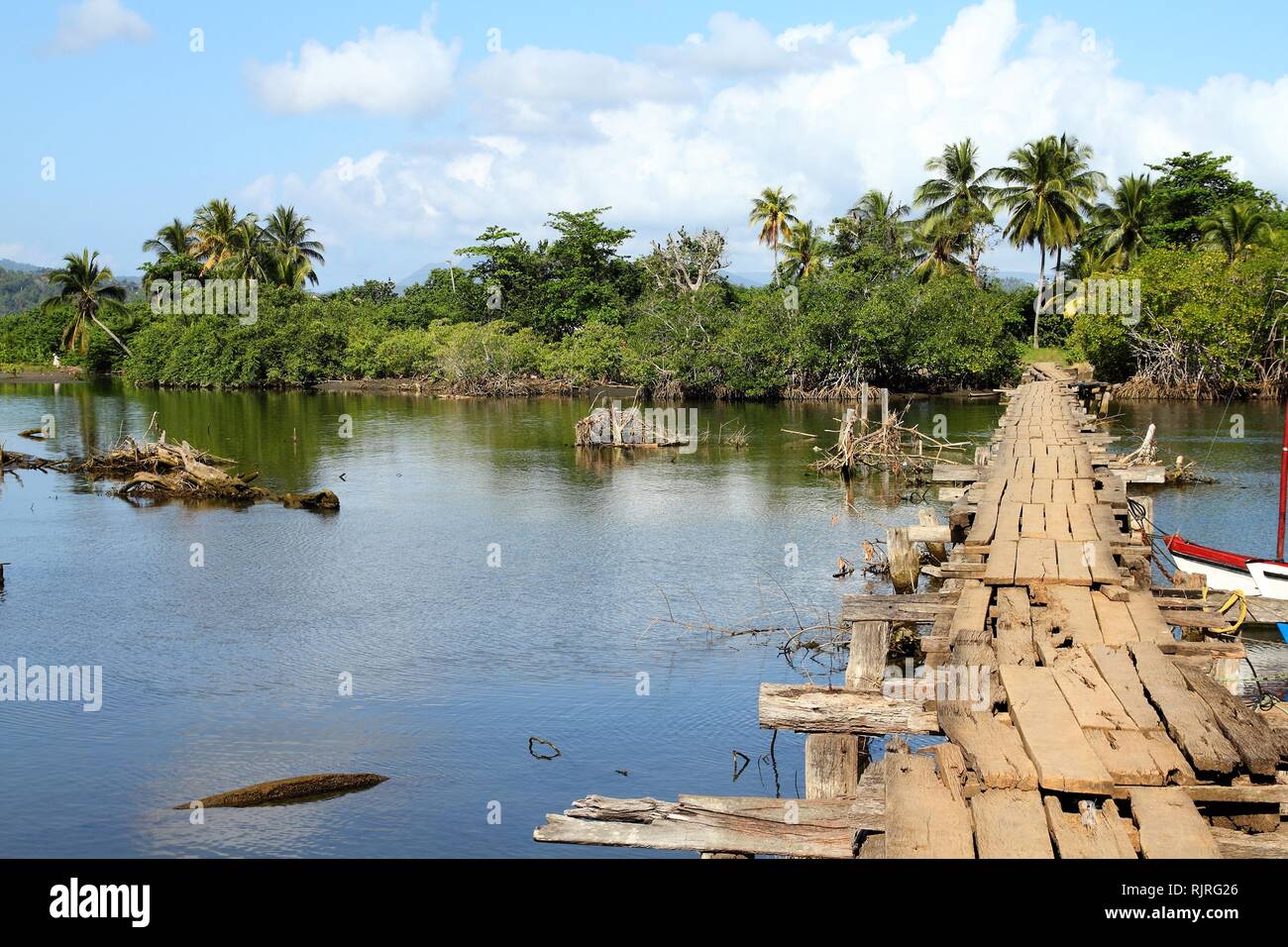 Baracoa, Cuba - Rio Miel pont, partie d'Alejandro de Humboldt National Park Banque D'Images