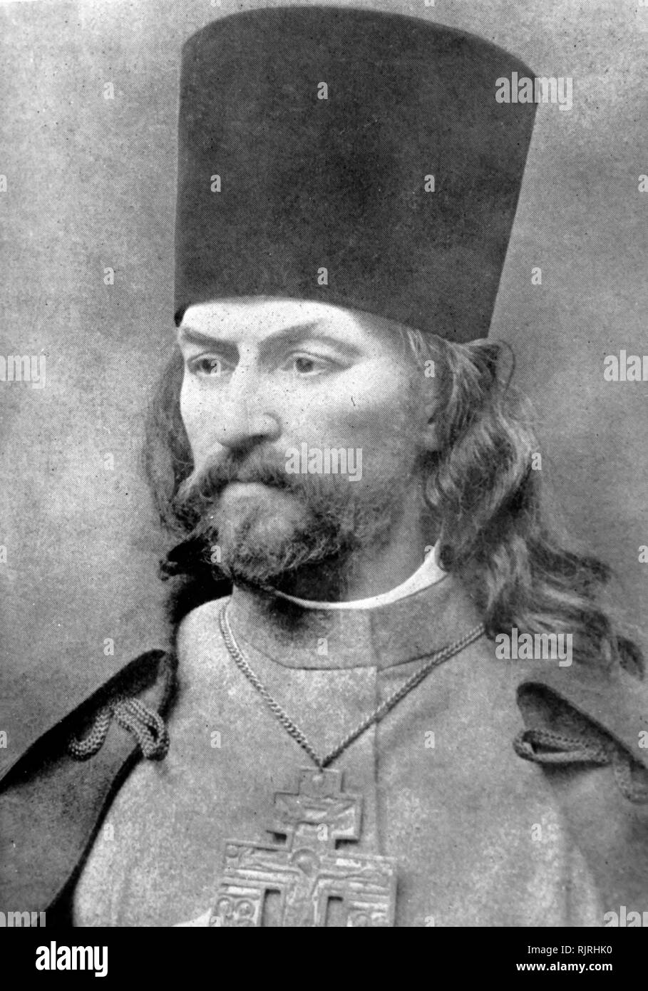 Père Georgy Apollonovitch Gapone (1870 -- 1906) ; prêtre orthodoxe russe et leader de la classe ouvrière avant la révolution russe de 1905. Après qu'il a été découvert pour être un informateur de police, Gapone a été assassiné par des membres du parti socialiste révolutionnaire. Banque D'Images