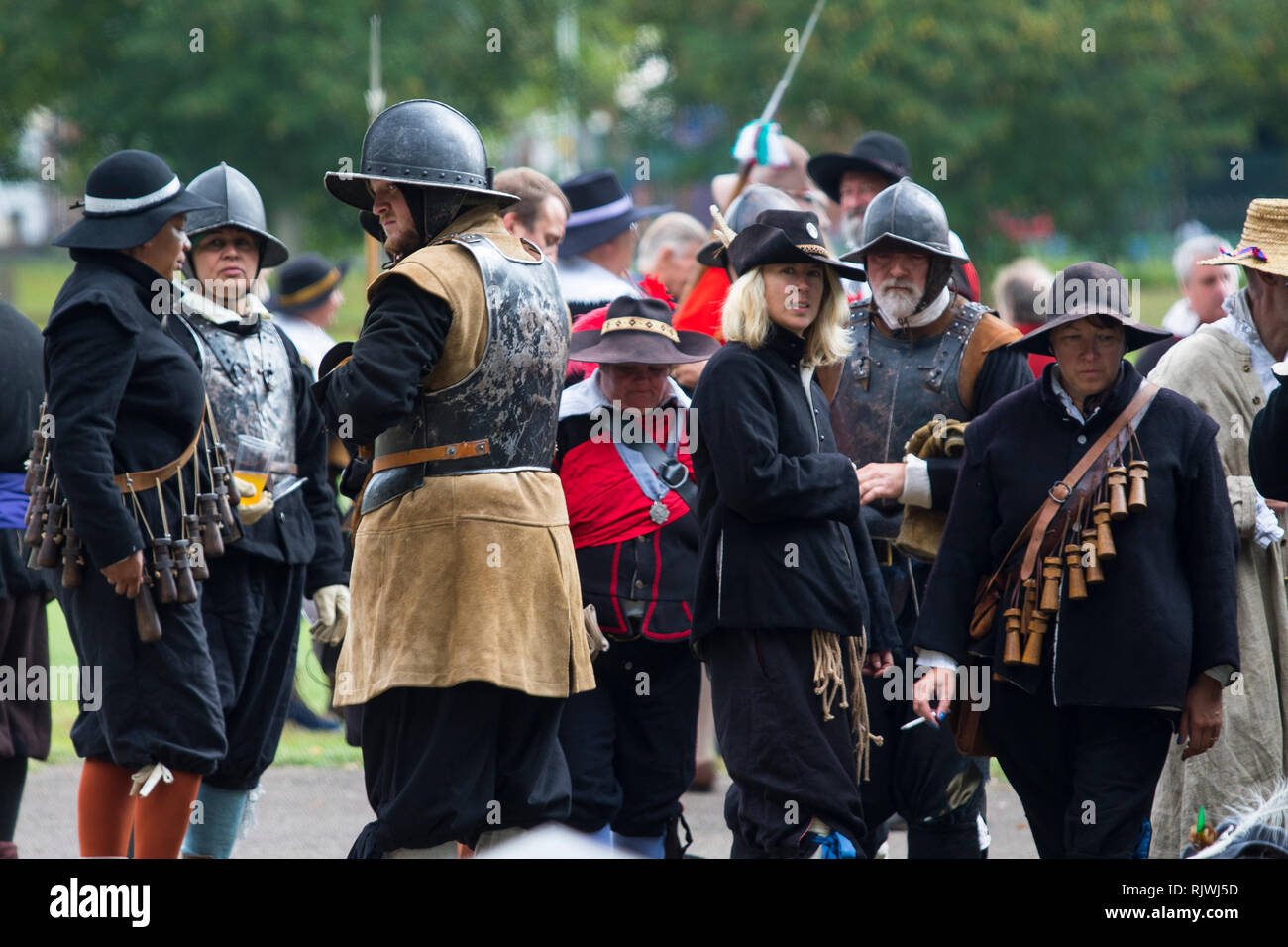 Reconstitution historique de la guerre civile anglaise dans l'été 2018 Gloucester Banque D'Images