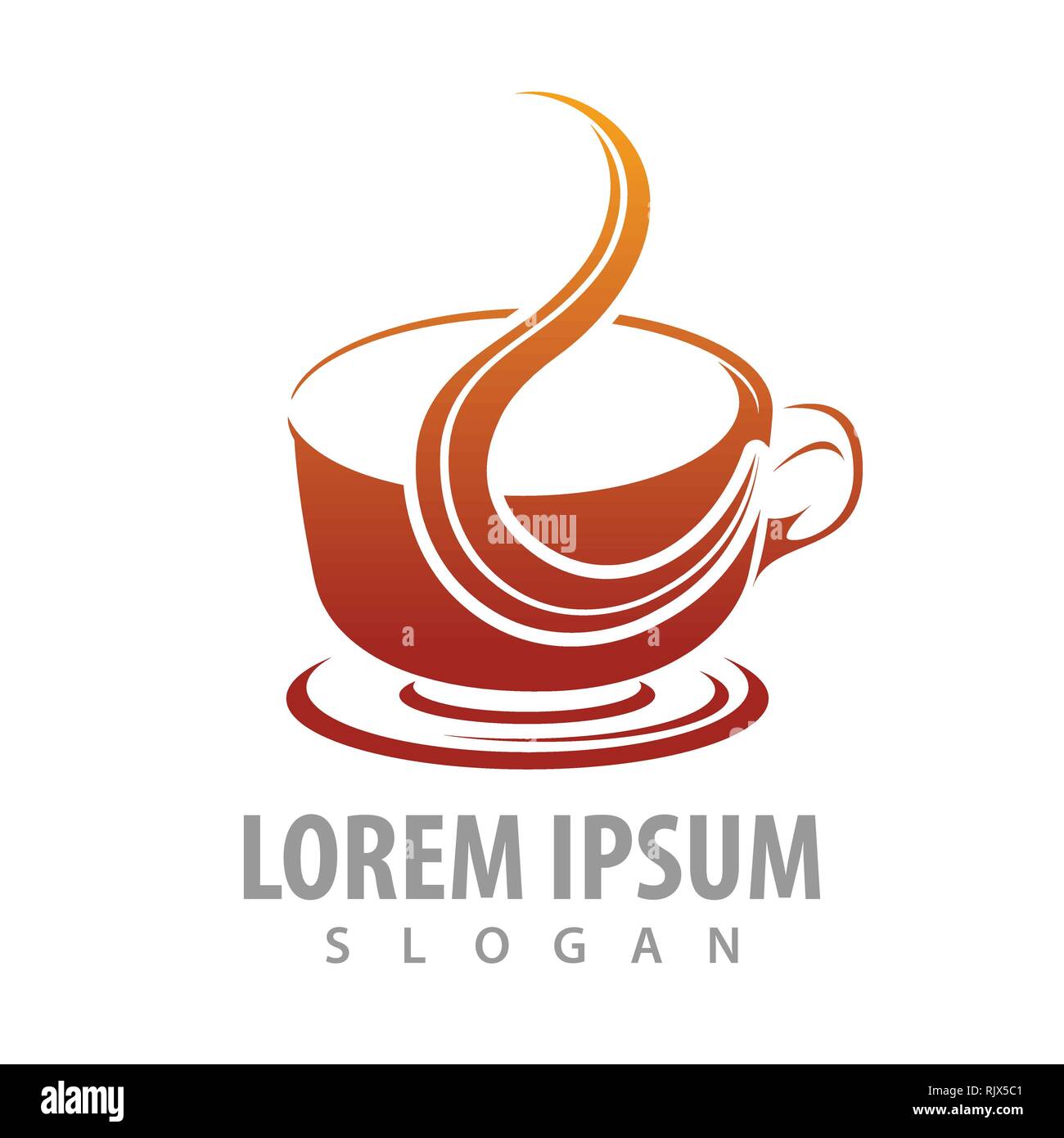 Hot Coffee cup concept logo design. L'élément de modèle graphique symbole Illustration de Vecteur