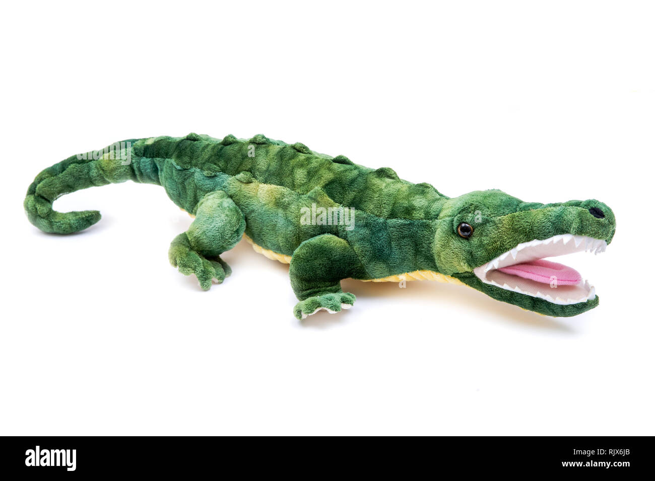Crocodile En Peluche Douce Vert Isole Sur Fond Blanc Photo Stock Alamy