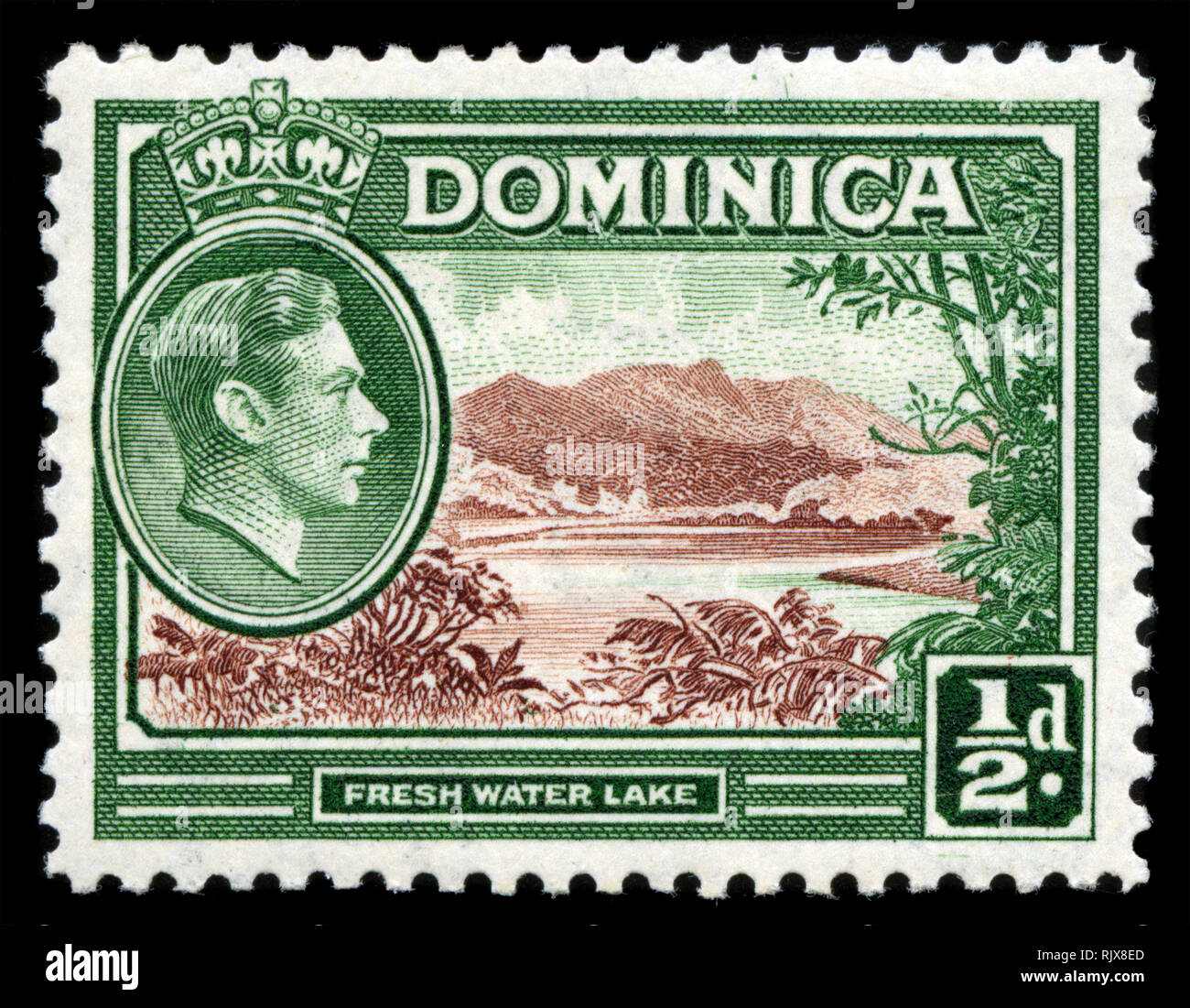 Timbre-poste de la Dominique dans le King George VI et scènes locales (1938-47) série émise en 1938 Banque D'Images