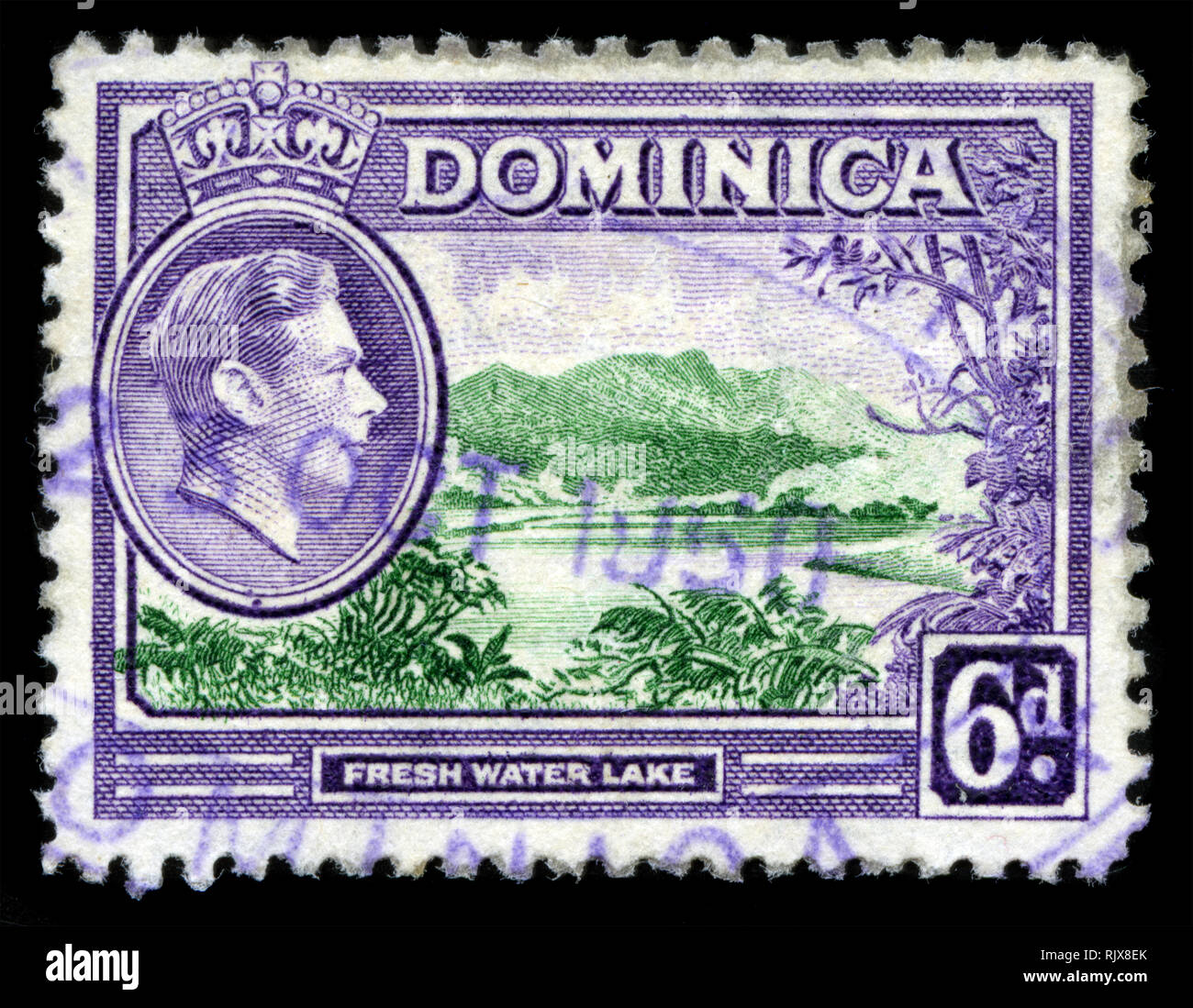 Timbre-poste de la Dominique dans le King George VI et scènes locales (1938-47) série émise en 1938 Banque D'Images