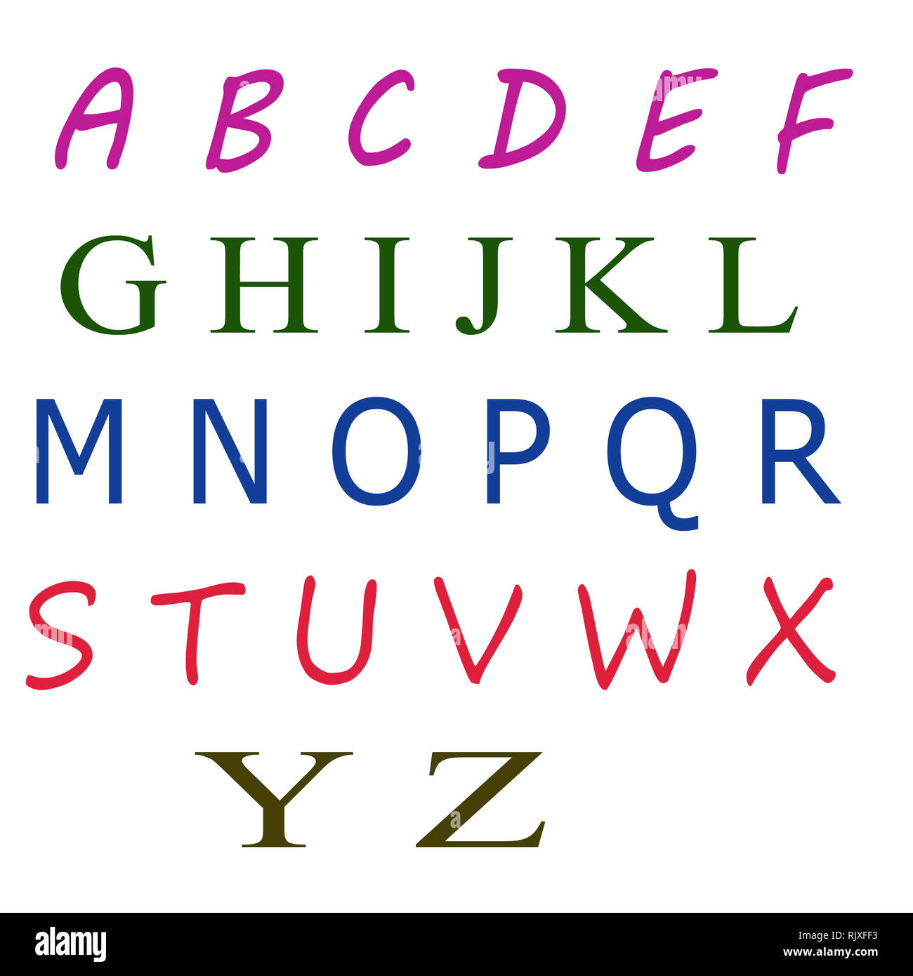 A à Z les enseignements pour les enfants et les adultes pour apprendre de nouvelles choses Banque D'Images