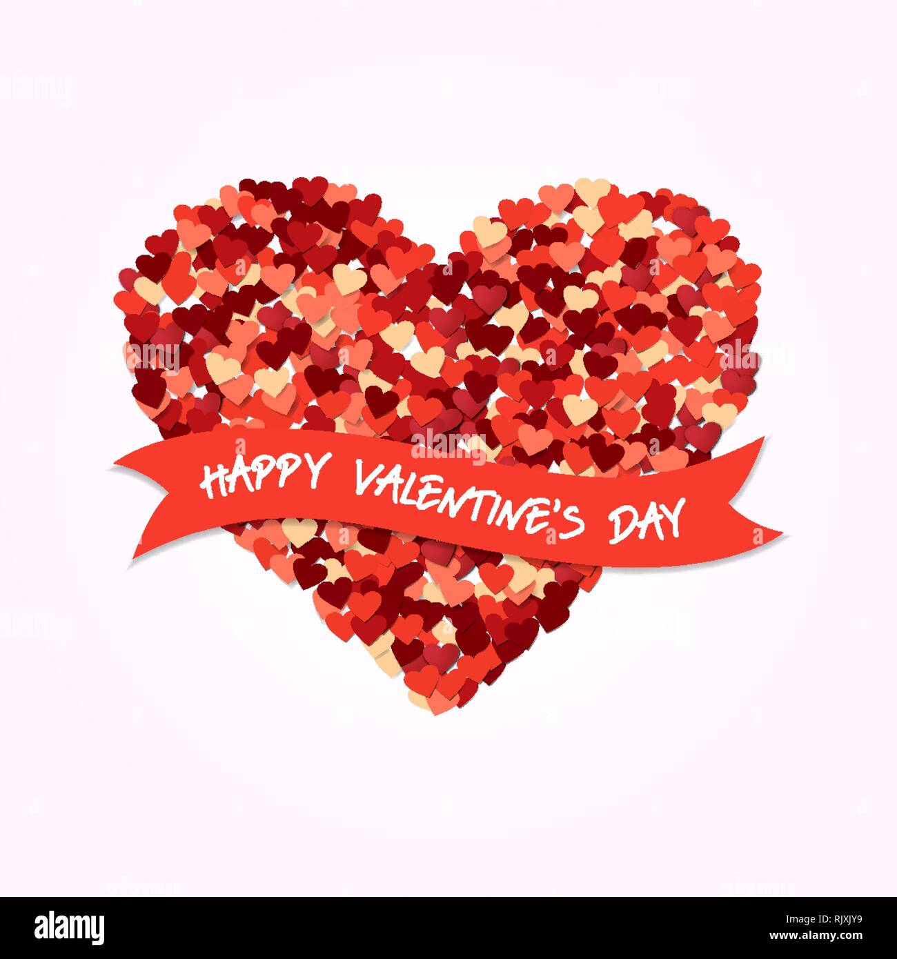 Happy Valentines Day love concept illustration. Conception de forme coeur rouge composition avec maison de typographie citer. Illustration de Vecteur