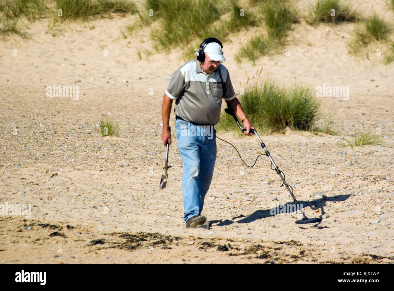 Détection des métaux, Southwold Banque D'Images