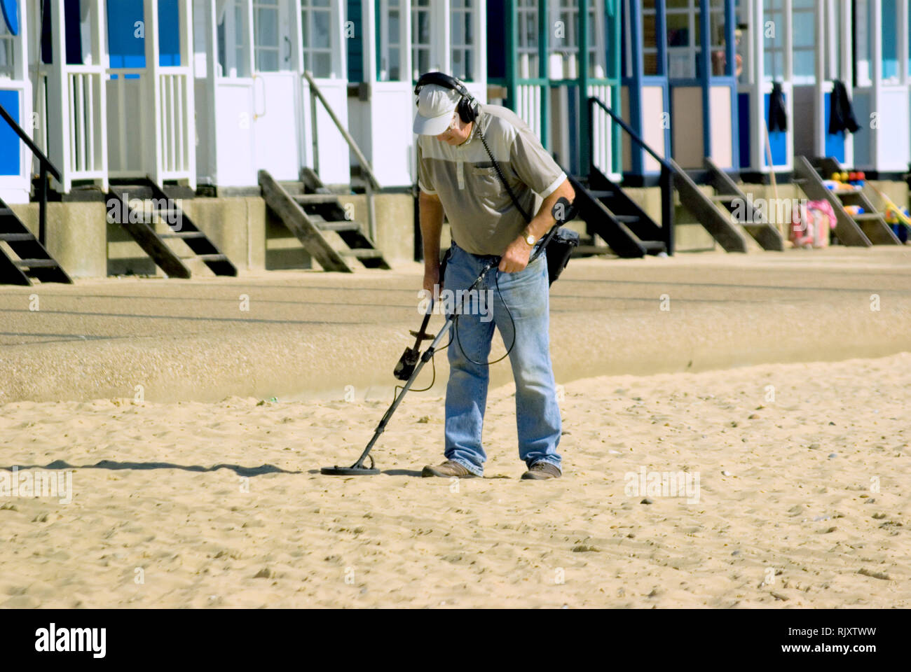 Détection des métaux, Southwold Banque D'Images