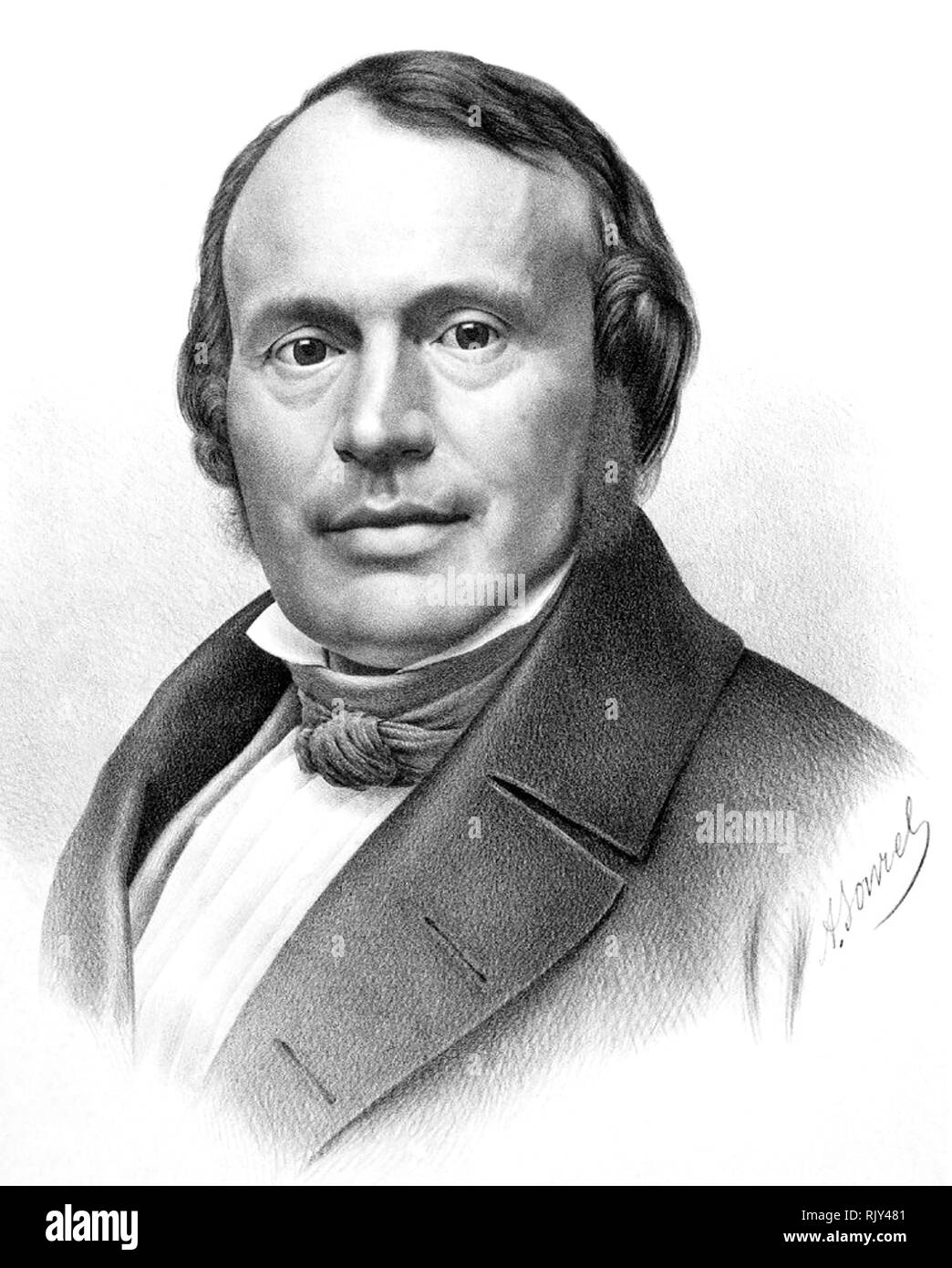 LOUIS AGASSIZ (1807-1873) biologiste et géologue Swiss-American Banque D'Images