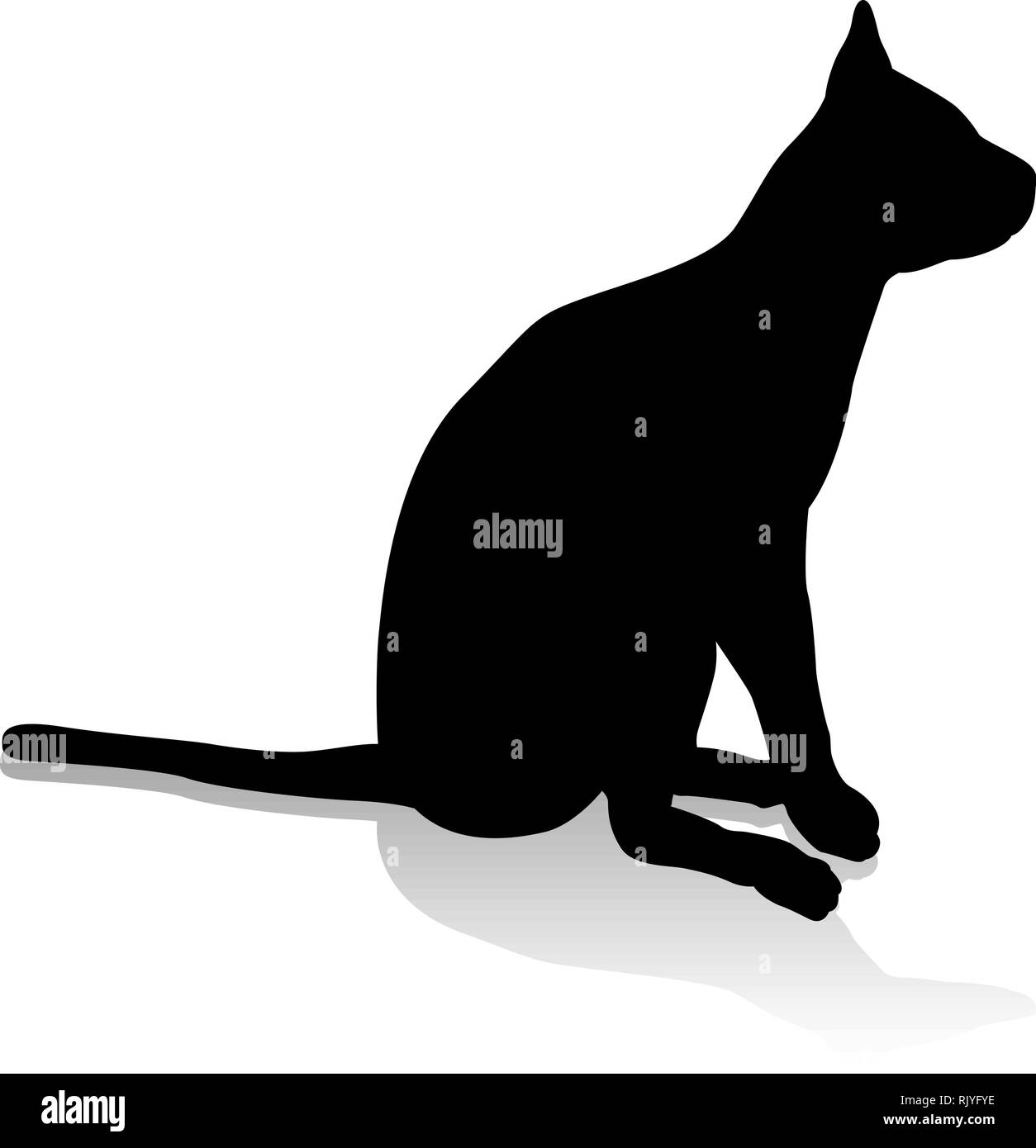 Silhouette de chat Animal Illustration de Vecteur