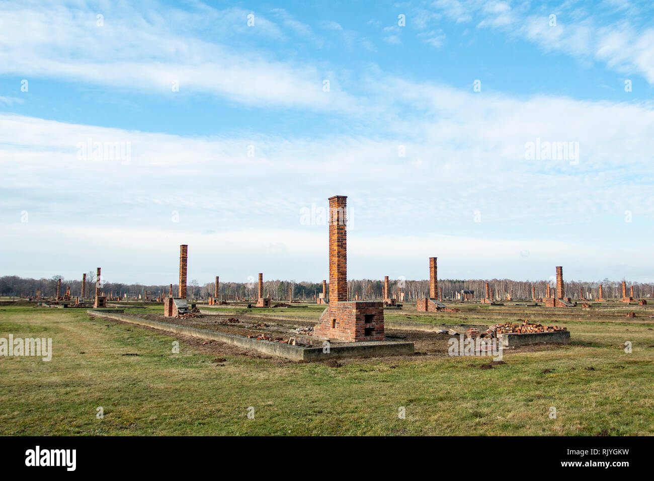 Vestiges de l'camp de concentration Auschwitz-Birkenau Banque D'Images