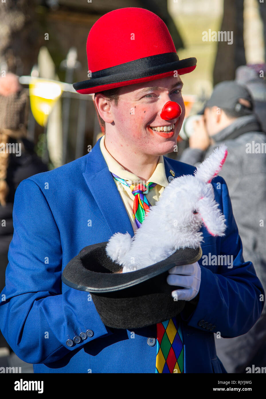 Londres, Royaume-Uni. 3e janvier 2019. Grimaldi Service - Le service annuel dans lequel des clowns, habillé en costume complet, se réunir pour honorer le roi des clowns, Banque D'Images