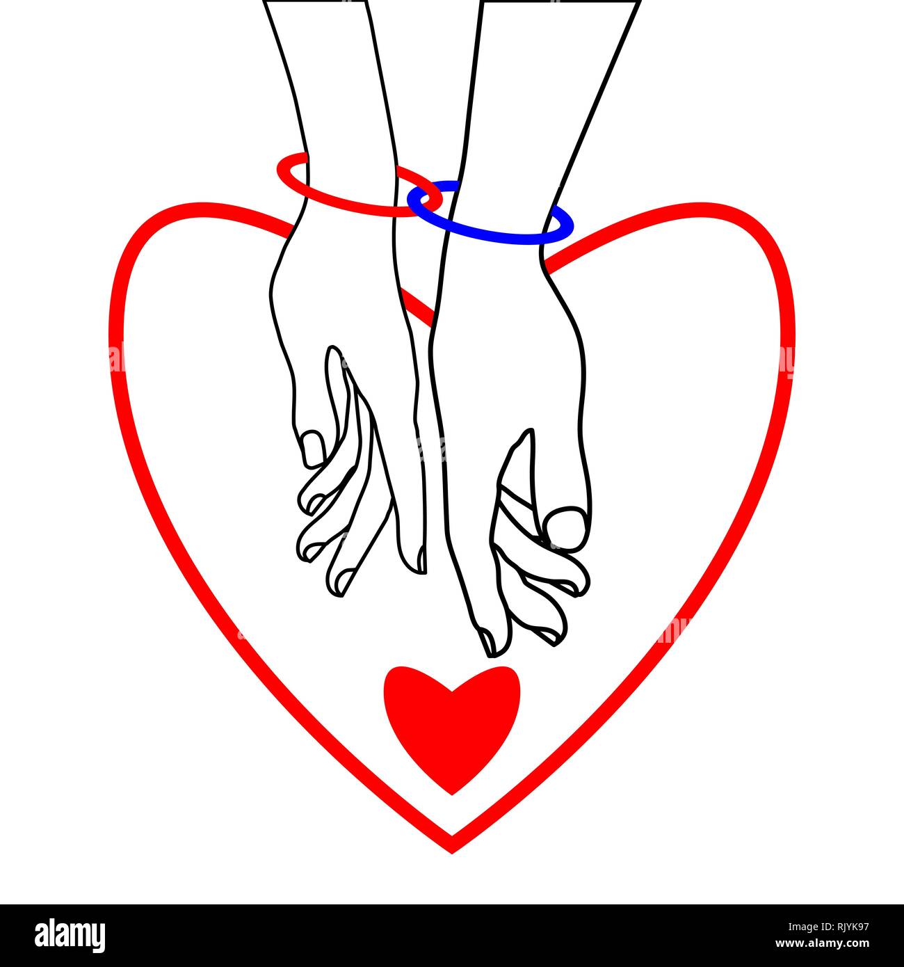 Couple D Amoureux Et Deux Cœurs Sur Un Fond Blanc Deux Anneaux Connectez Les Mains De Couple Aimant Noir Blanc Rouge Le Concept De Valentin Image Vectorielle Stock Alamy Couple D Amoureux Et Deux Cœurs Sur Un Fond Blanc Deux Anneaux Connectez Les Mains De Couple Aimant Noir Blanc Rouge Le Concept De Valentin Image Vectorielle Stock Alamy