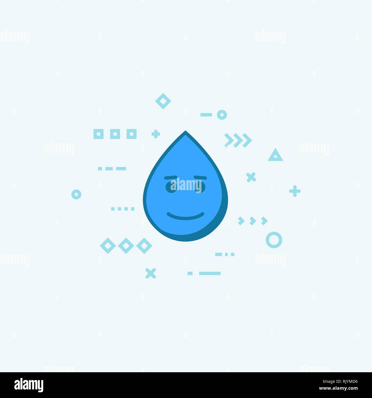 La journée mondiale de l'eau bannière. Goutte d'eau avec les yeux et sourire. Heureux waterdrop sur arrière-plan. Illustration de Vecteur