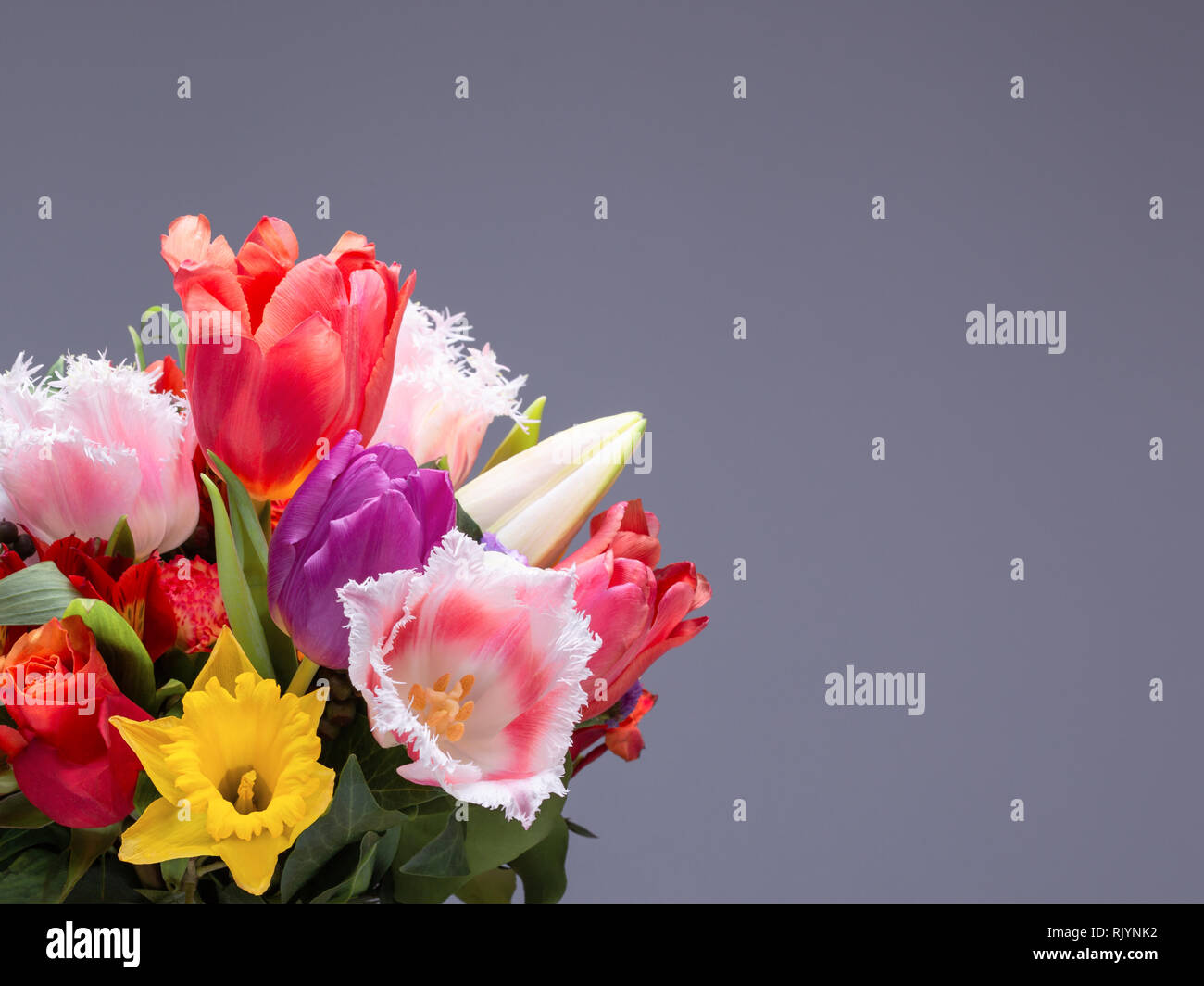 Un Bouquet De Fleurs De Tulipes Colorées Concept Pour Le