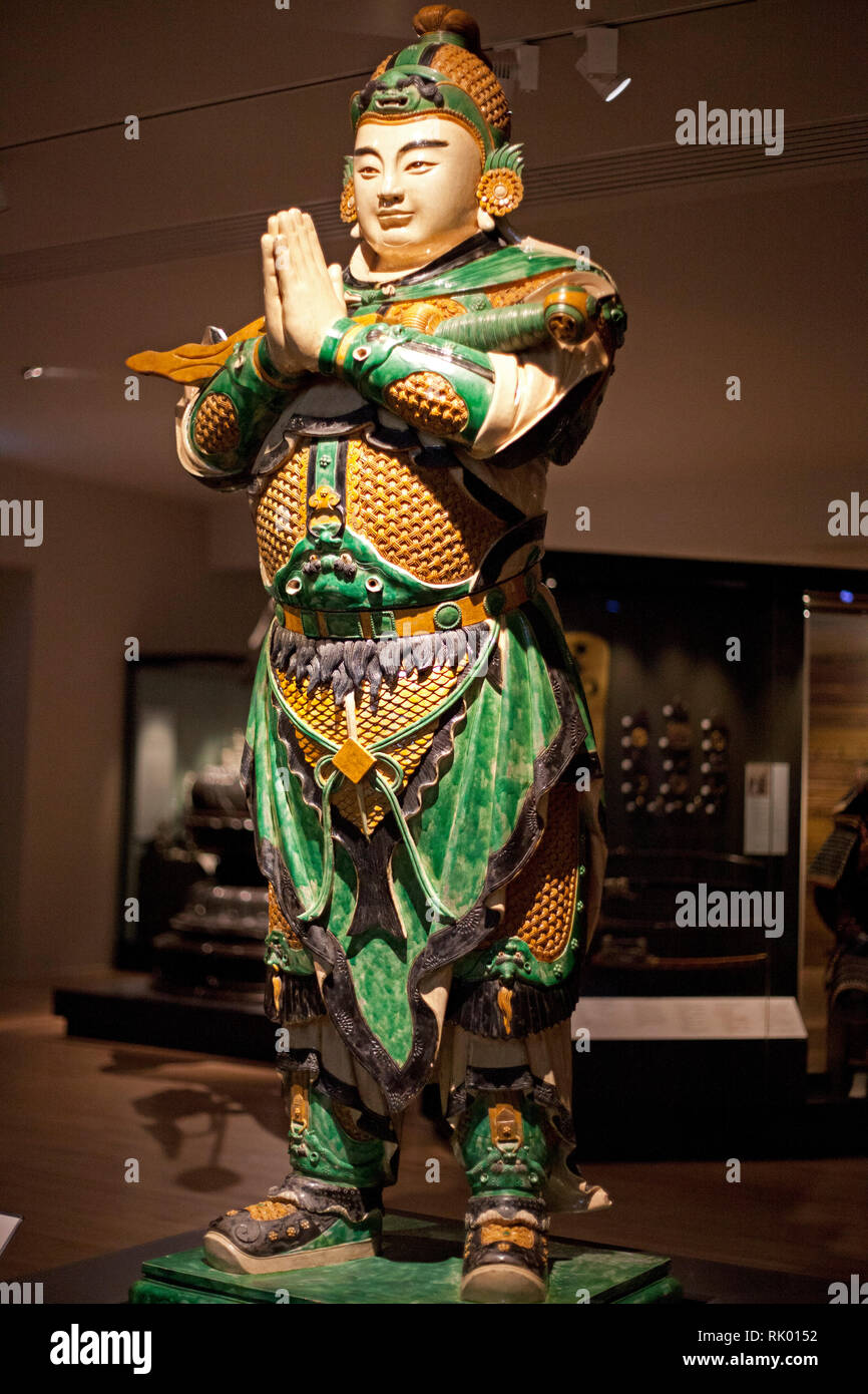 Édimbourg, Écosse, Royaume-Uni, le 8 février 2019, après l'exécution d'un £3,6 millions de projet appuyé par près de 500 différents donateurs Musée National d'Écosse ouvre de nouveaux trésors égyptiens et de l'Asie en tant que vitrine des objets 1300 rendez-vous sur l'affichage public, 40  % s'affiche pour la première fois en une génération. Weituo est le premier gardien de la foi et les enseignements bouddhistes. Banque D'Images