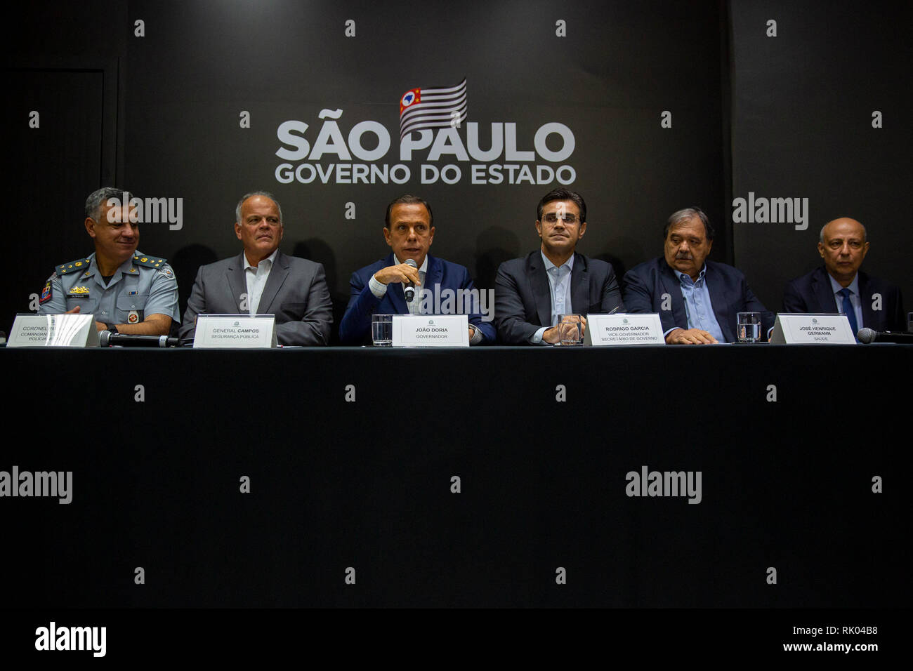 Sao Paulo - SP - 08/02/2019 - conférence de presse - Joao Doria Gouverneur Joao Doria convoque une conférence de presse en début d'après-midi du vendredi 08, de réunir les mesures dans le domaine de la sécurité publique. Photo : Suamy Beydoun / AGIF Banque D'Images