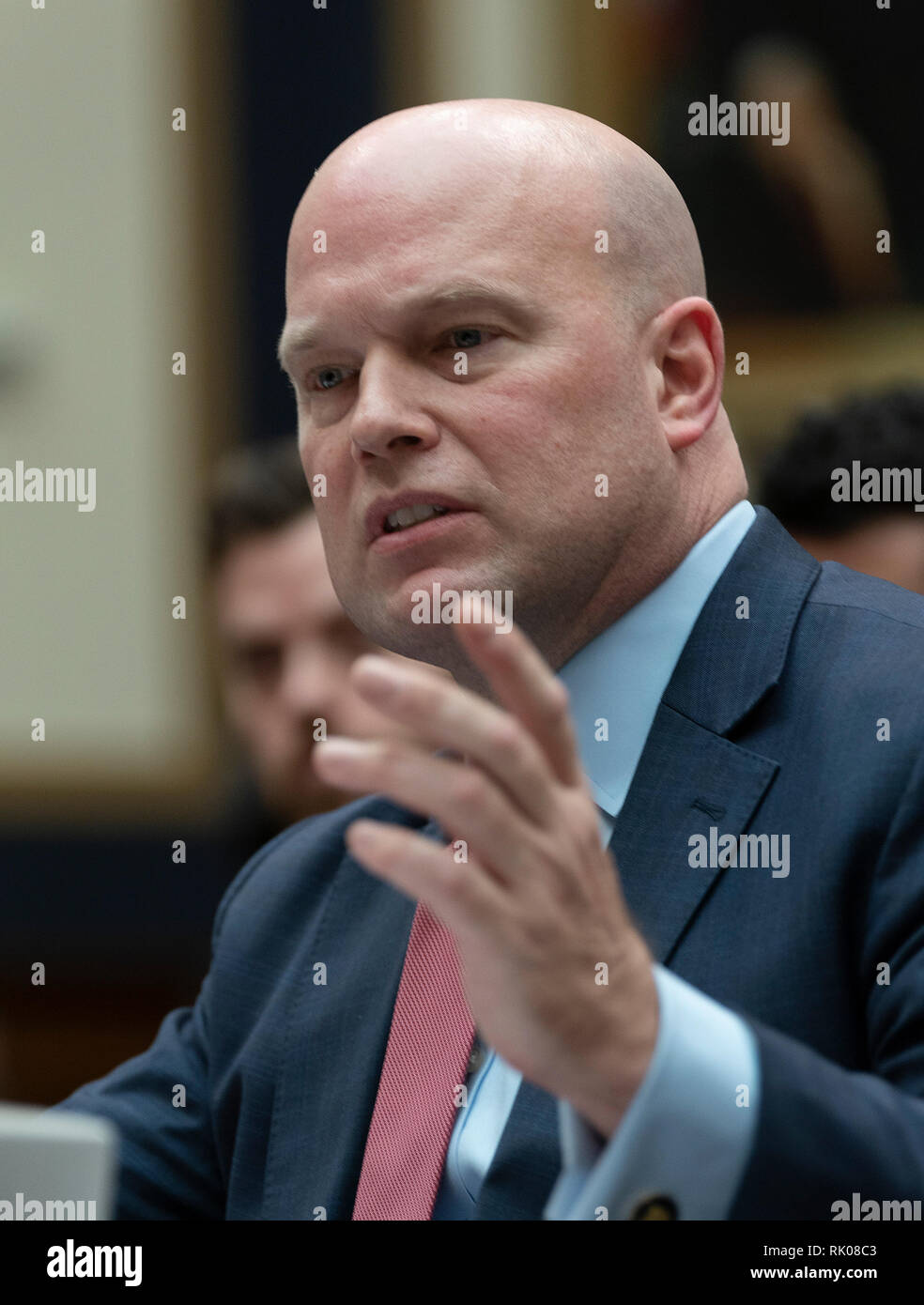 Agissant de la Justice des États-Unis Matthew G. Whitaker apparaît devant le Comité judiciaire de la Chambre sur la colline du Capitole à Washington, DC, le 8 février 2019. Crédit : Chris Kleponis / CNP | conditions dans le monde entier Banque D'Images