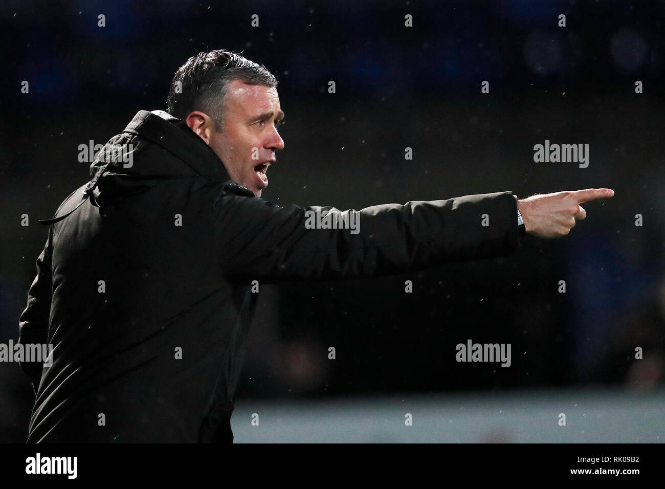 LEEUWARDEN , 08-02-2019 , Cambuur stadion, saison 2018 - 2019 , Keukenkampioen , divisie coach formateur René Le Merlu pendant le jeu SC Cambuur - NEC Banque D'Images