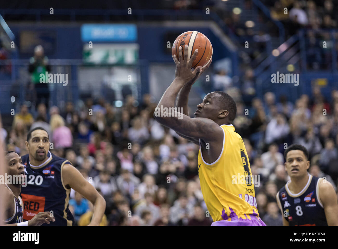 Défaite des Lions Londres Glasgow Rocks pour gagner la Coupe du BBL 2019 à Birmingham. Les Lions' Brandon Peel.copyright Carol Moir/Alamy Banque D'Images