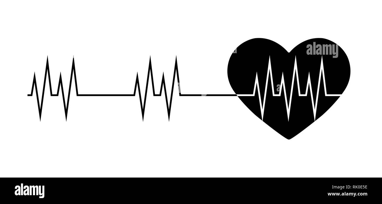 Le cœur et la ligne de lélectrocardiogramme, un dessin simple pour la  conception Image Vectorielle Stock - Alamy