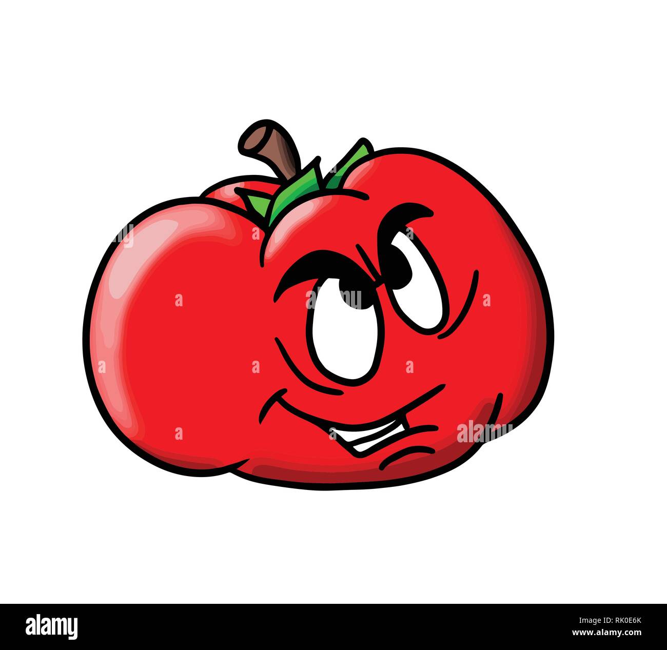 Caricature caractérisée tomate sur fond blanc vector illustration Illustration de Vecteur