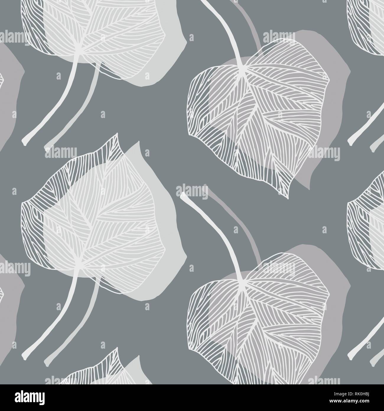 Feuilles de lierre modèle vectoriel Palette couleurs en gris Illustration de Vecteur