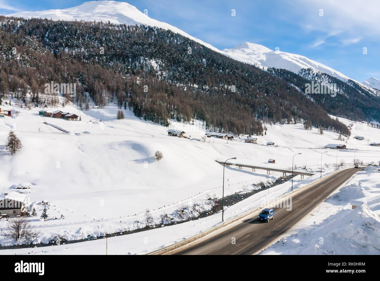 La station de ski des Alpes en. Livigno, Italie Banque D'Images