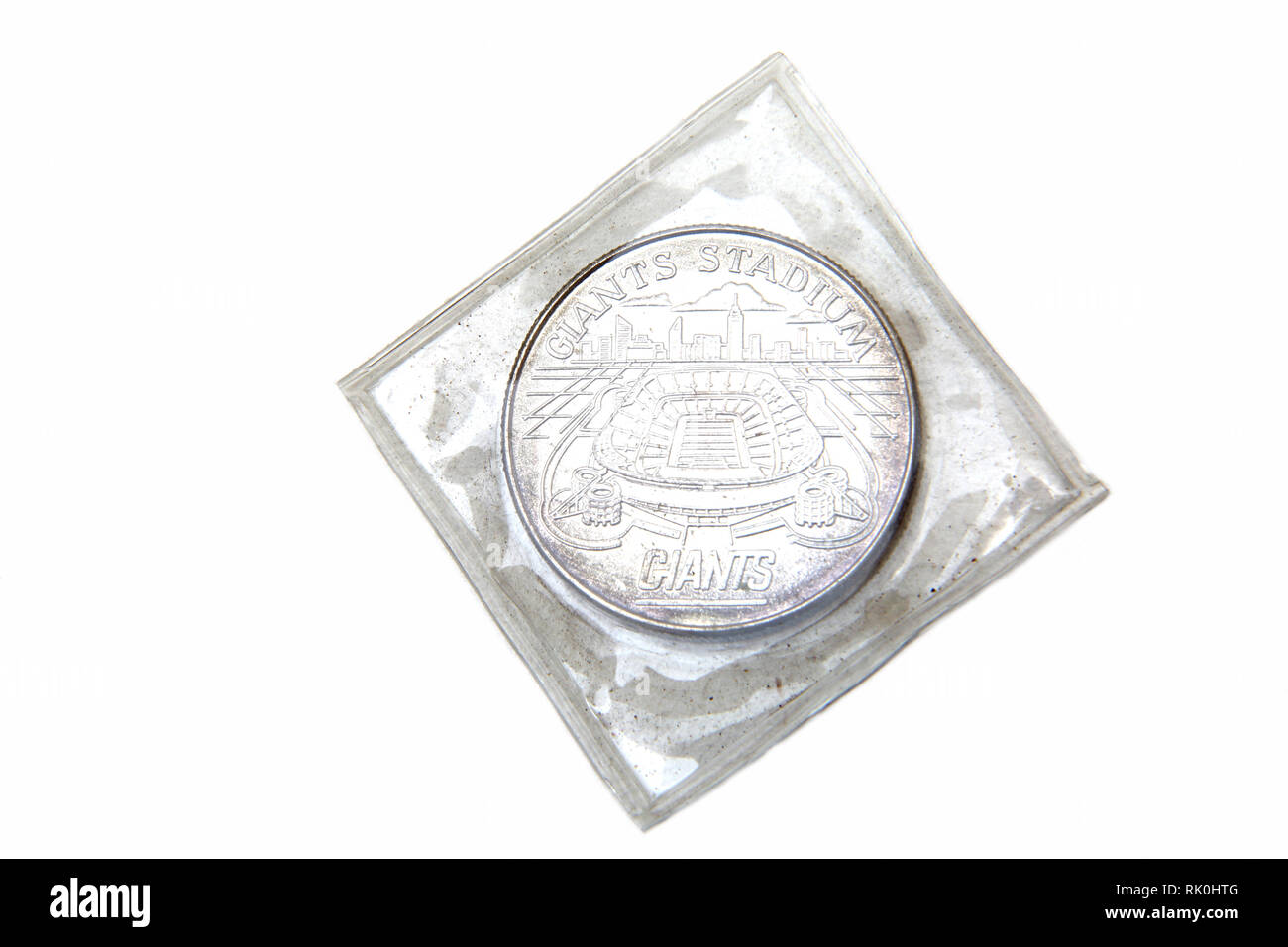 Super Bowl 1990 25 Champions Nouvelle York énorme pièce d'argent Banque D'Images