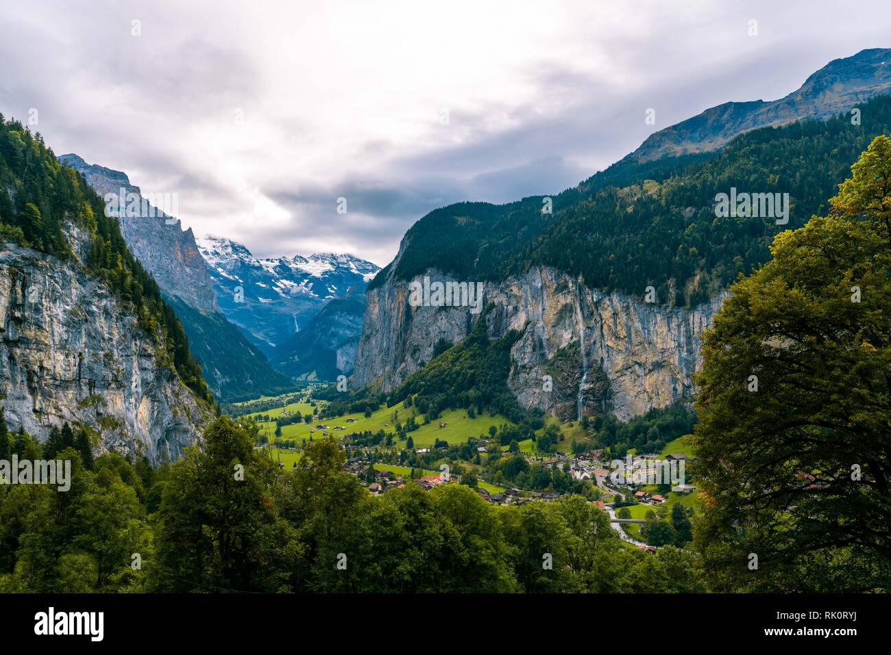 La vallée de Lauterbrunnen, près d'Interlaken dans l'Oberland Bernois, Suisse Banque D'Images