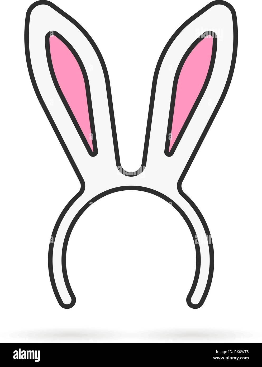Oreilles de lapin logo masque linéaire Illustration de Vecteur
