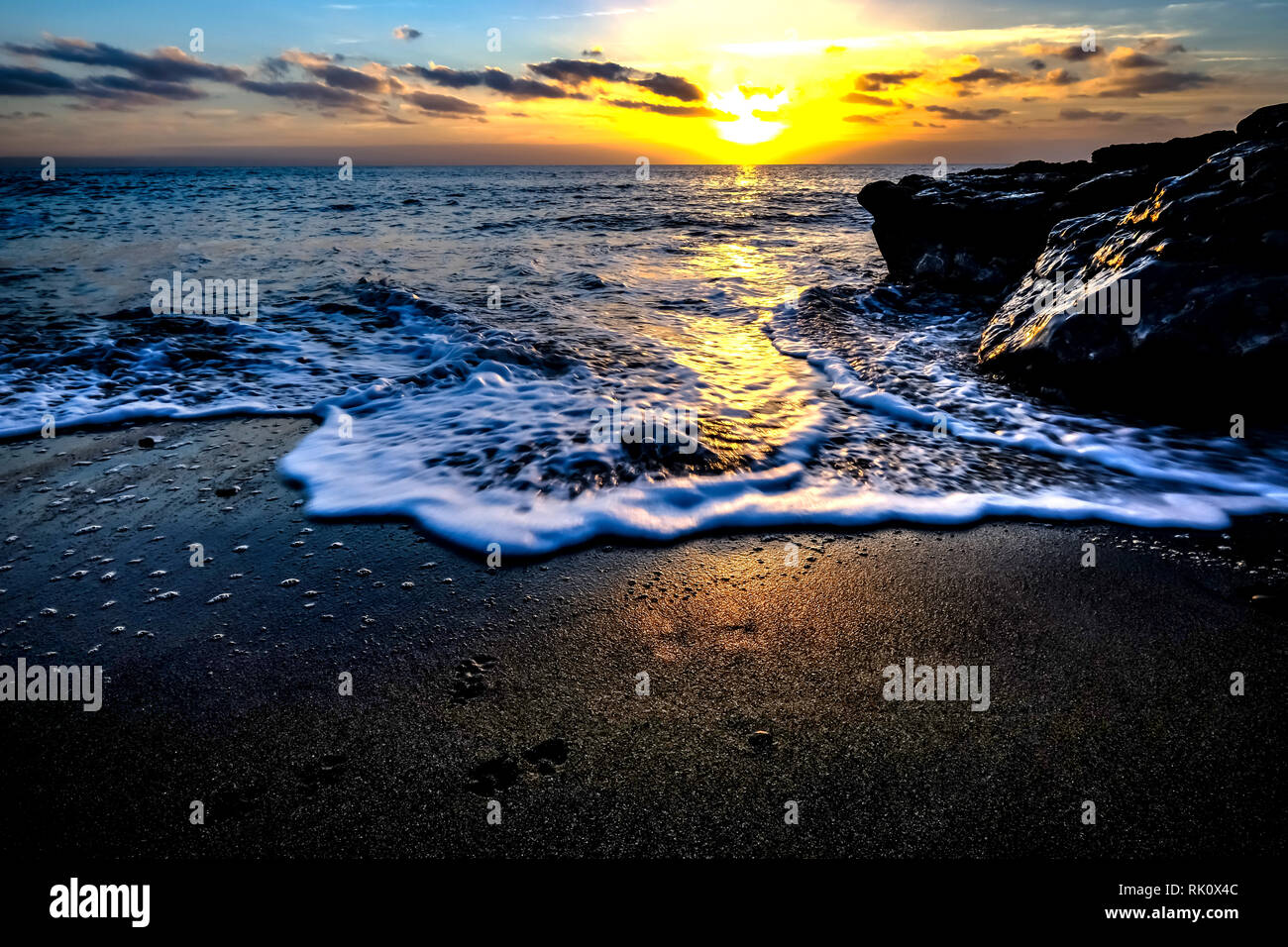 Les levers et couchers de soleil au Pays de Galles Banque D'Images