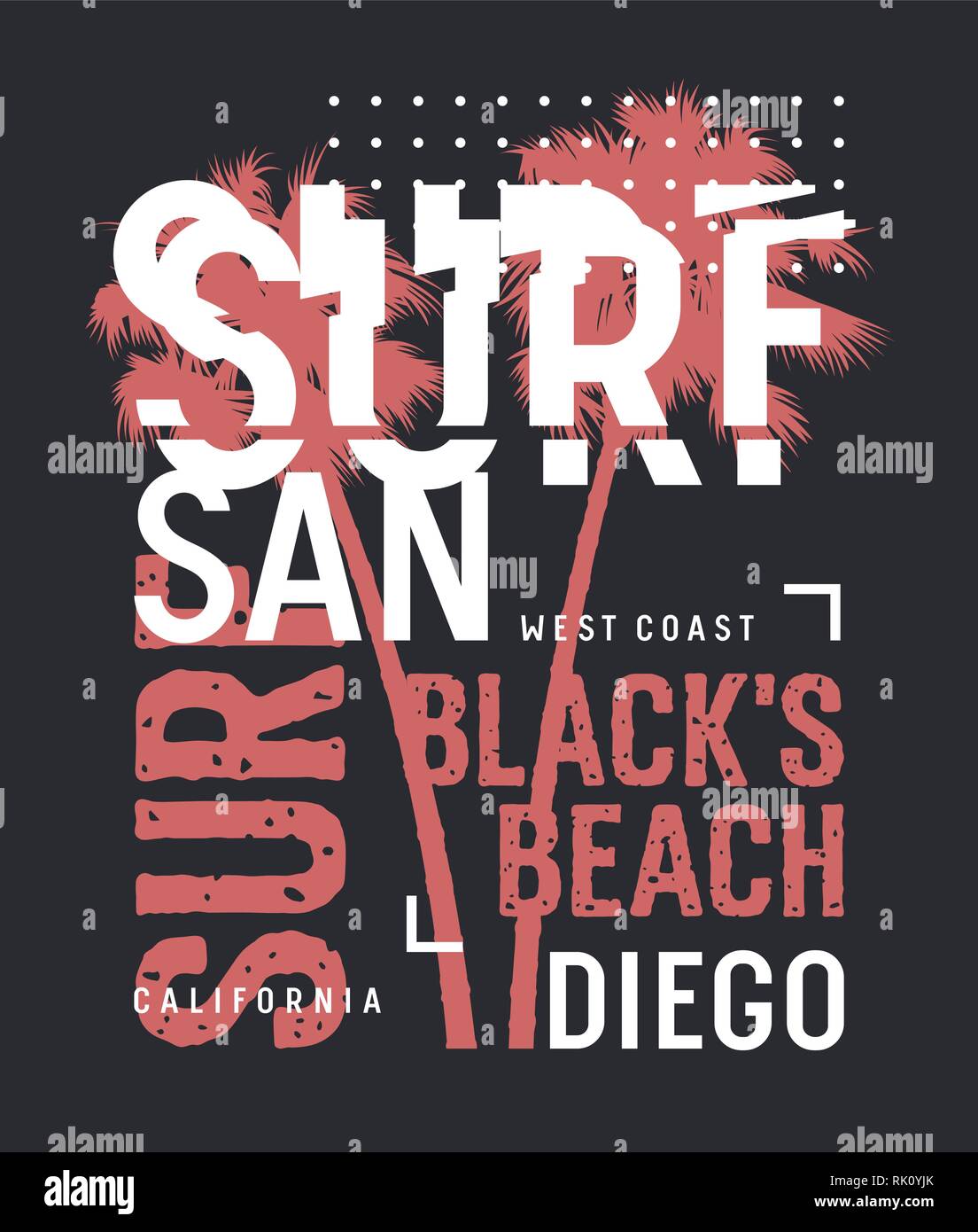 L'oeuvre de surf. Californie Surf t-shirt design. Vintage Graphic Tee. Vecteurs Illustration de Vecteur