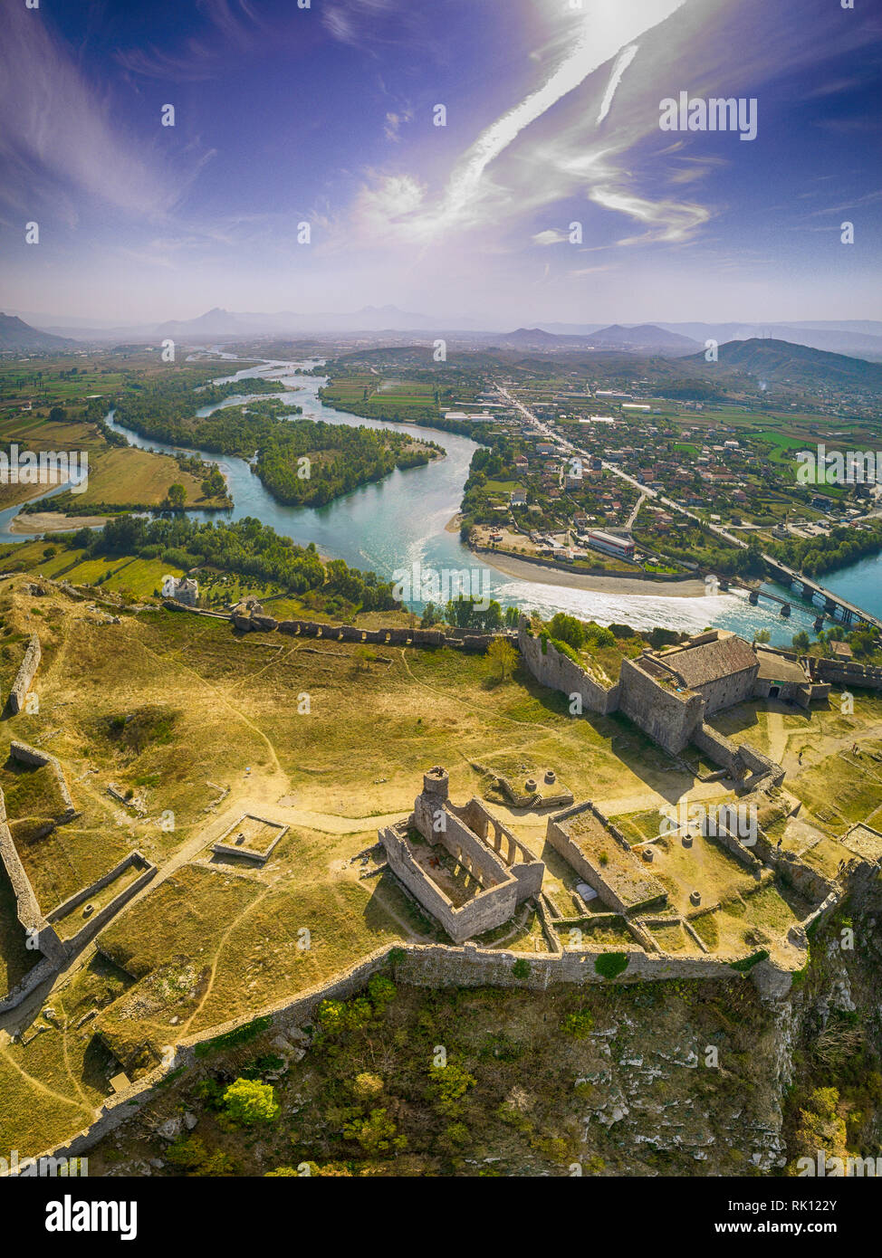 Du reste fort Rozafa à Shkoder, Albanie. Banque D'Images